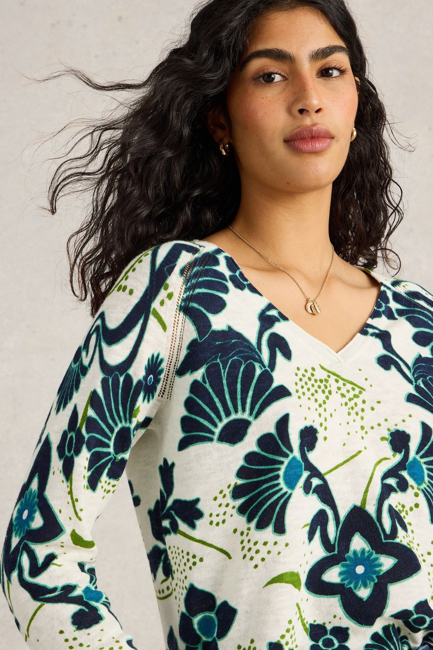 NARIA PRINT JUMPER BLUE PR 5