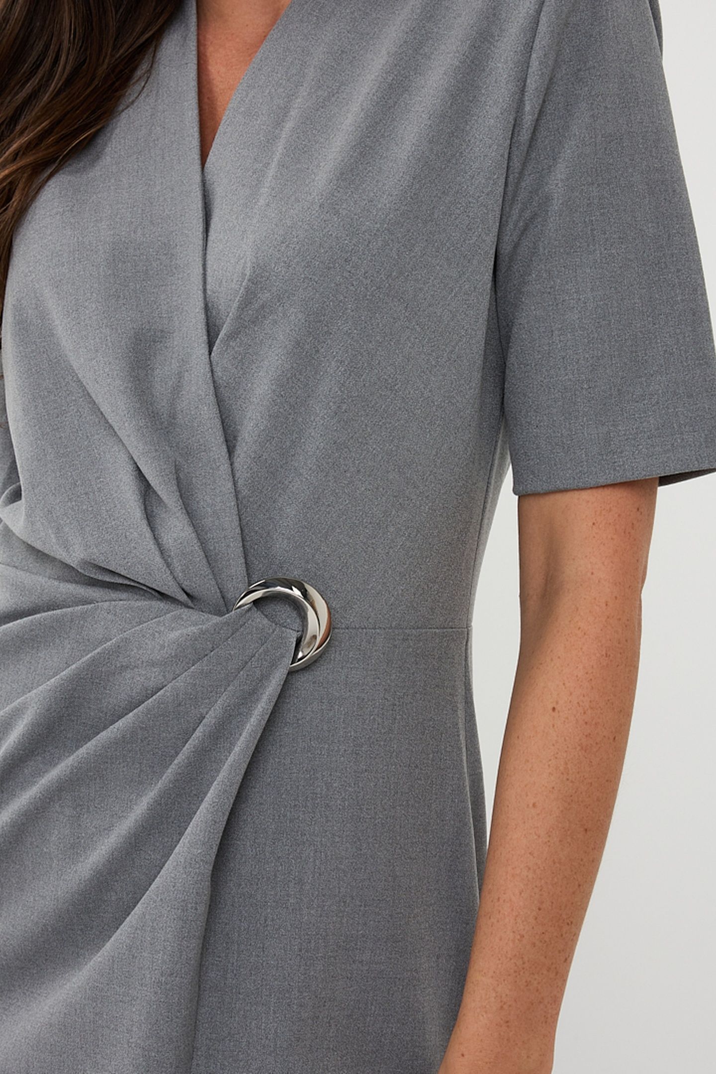 DRESS BUCKLE S/SLVE LIGHT GREY MELANGE 7