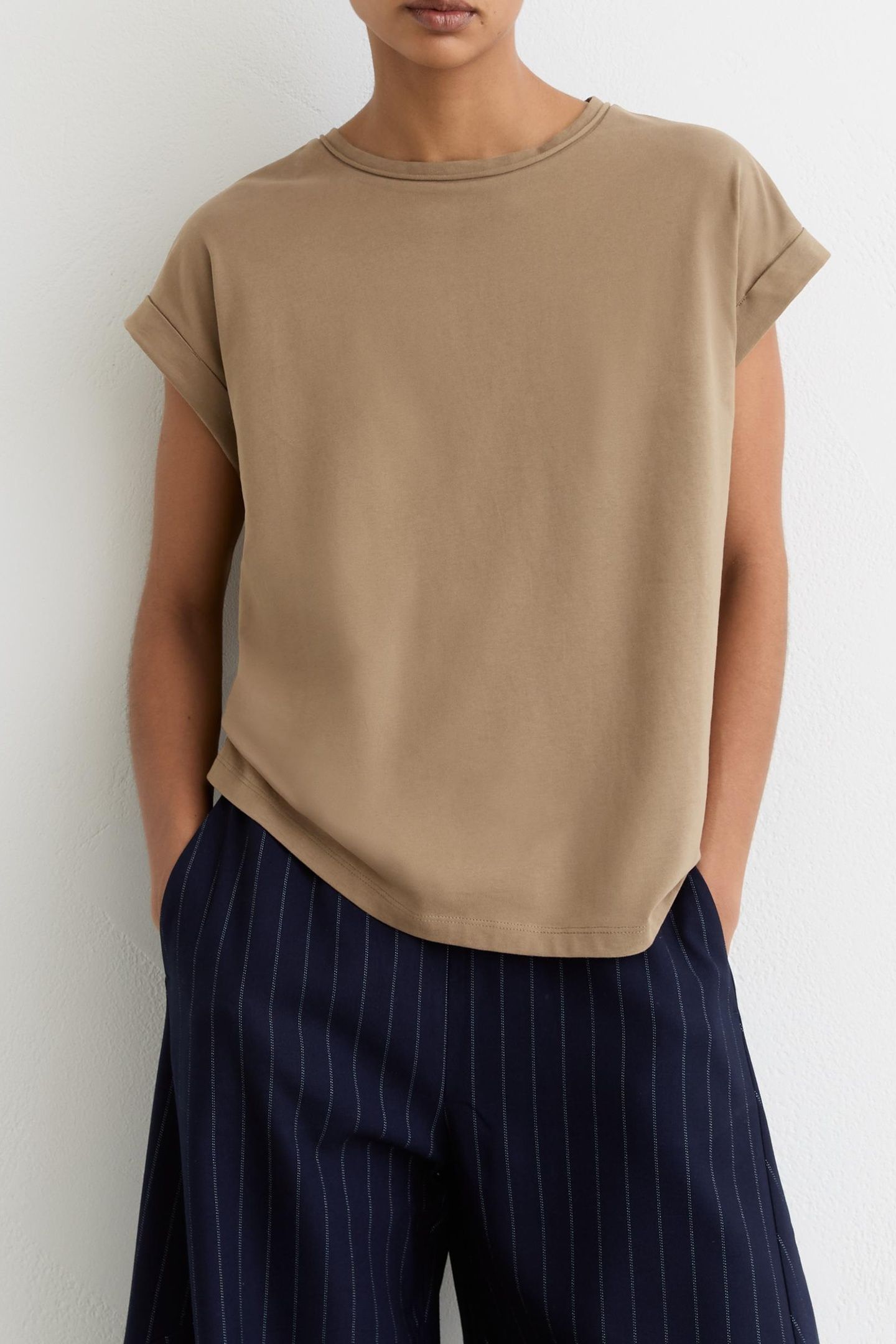 COTTON CREW TEE TAUPE NEUTRAL 1