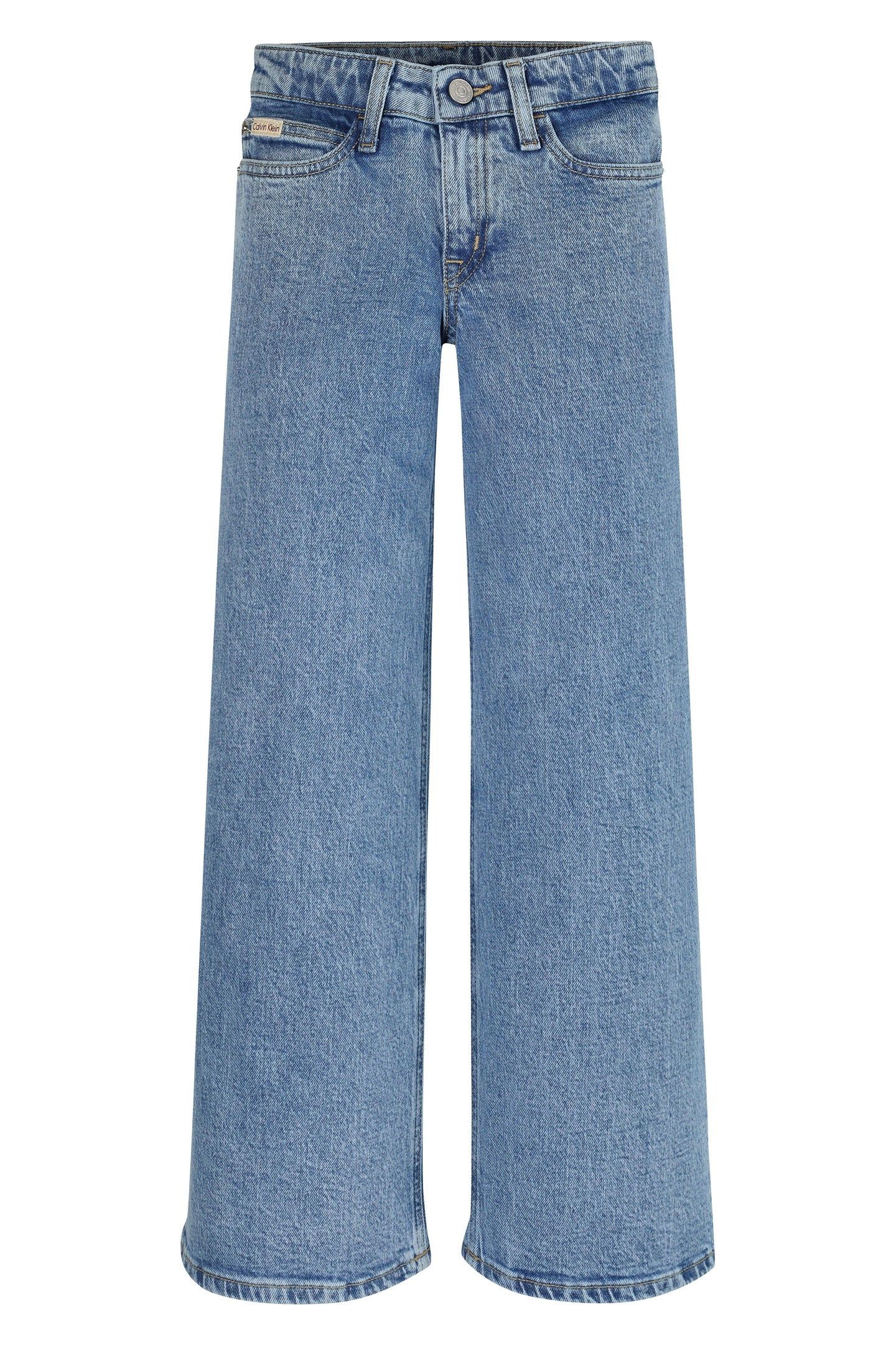GIRLS MID RISE WIDE LEG RELAXED SALT AND PEPPER BLUE 1