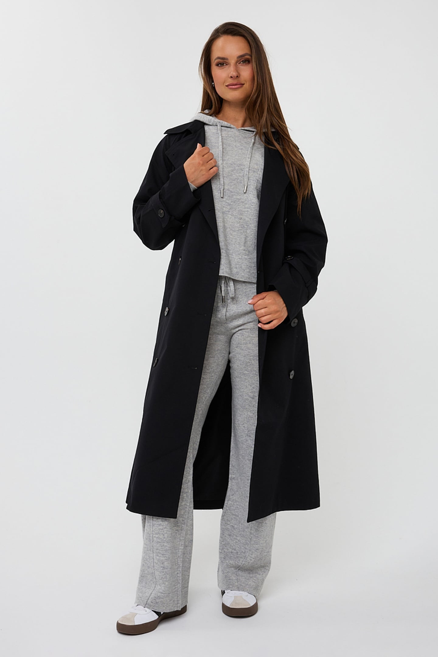COAT TRENCH LONG BLACK 2