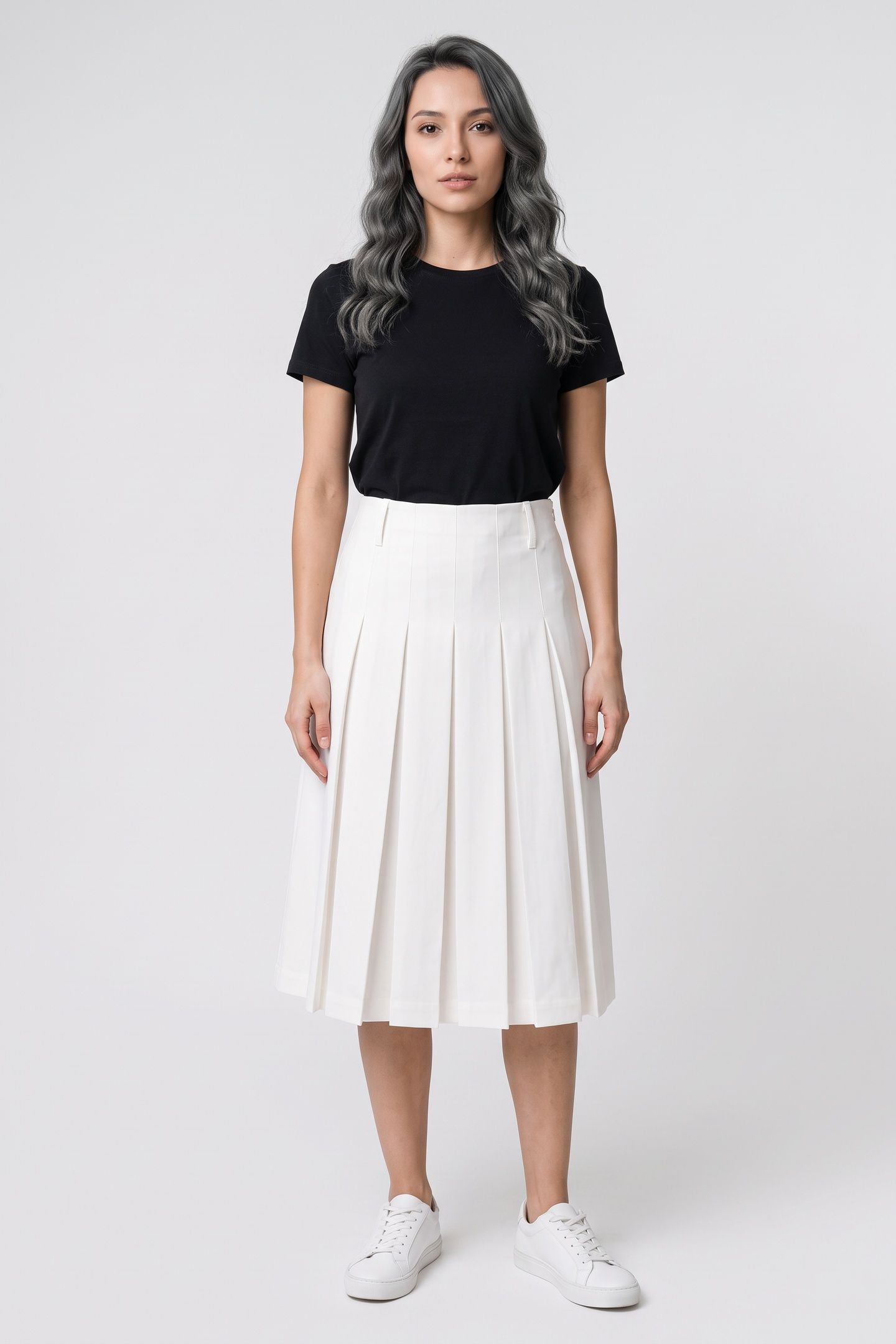 SKIRT PLEATED WHITE 2