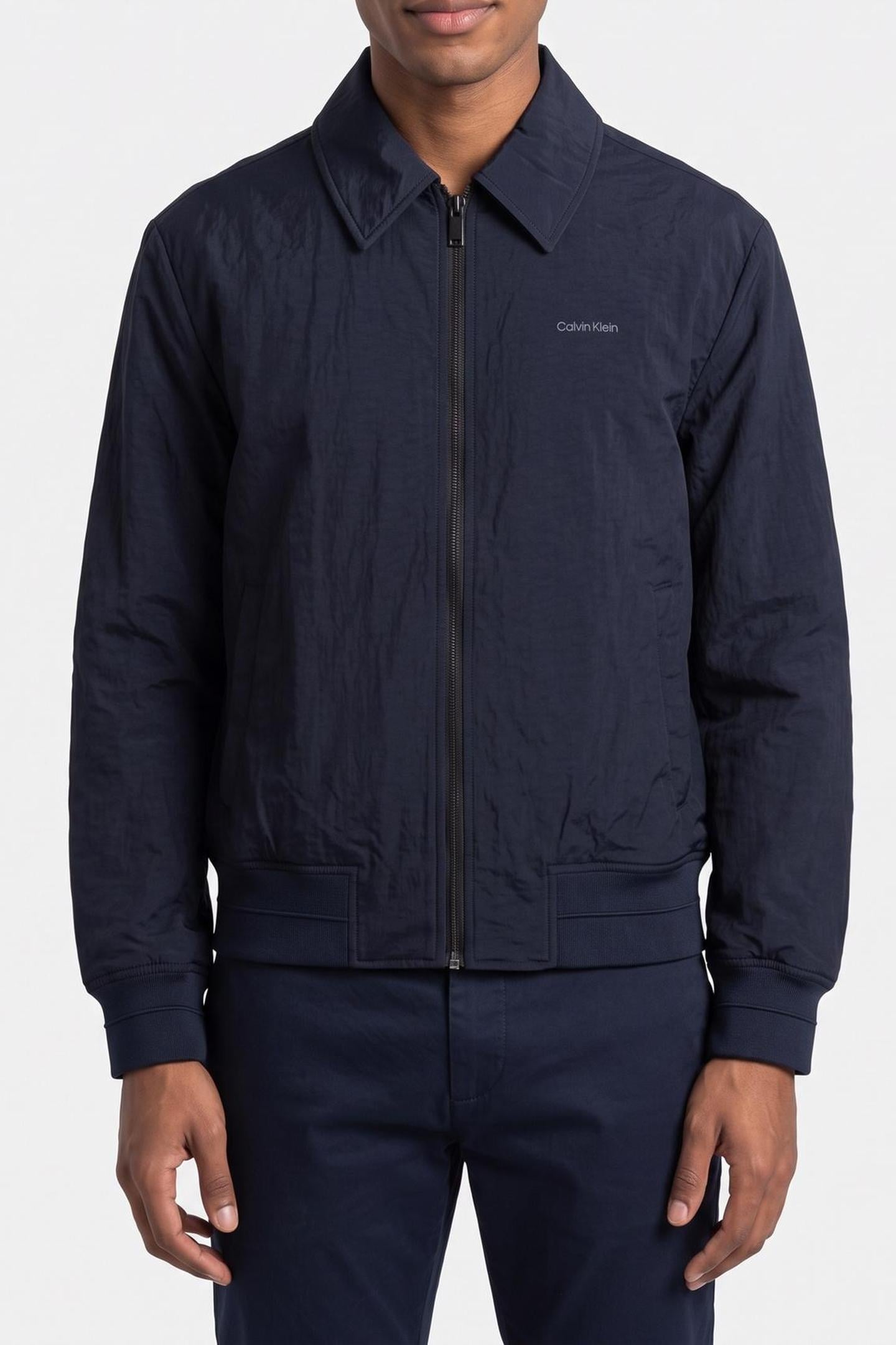 LS NYLON COLLARED JACKET DARK SAPPHIRE 1