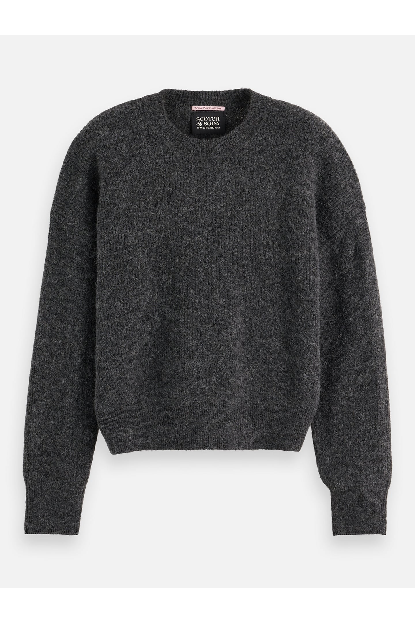 CORE FUZZY CREW NECK PULLOVER MEDIUM GREY 4