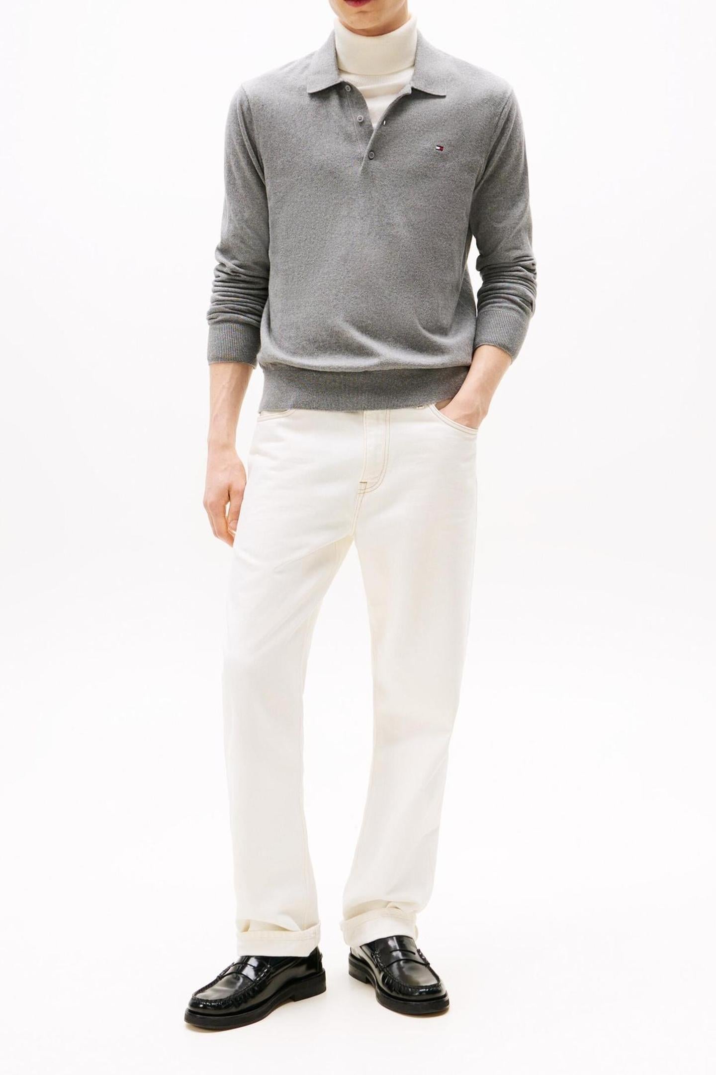 PIMA COTTON CASHMERE SWEATER MEDIUM GREY HEATHER 6