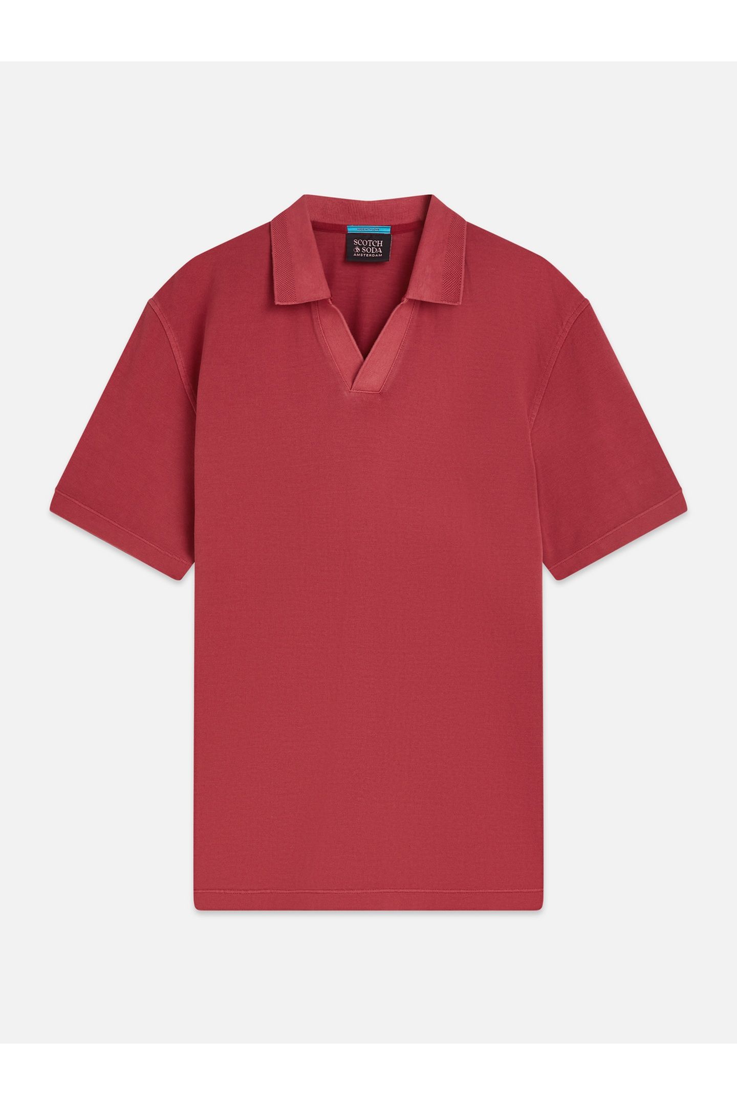 3 CROSSES PIQUE RELAXEDFIT GARMENTDYED POLO RED 4