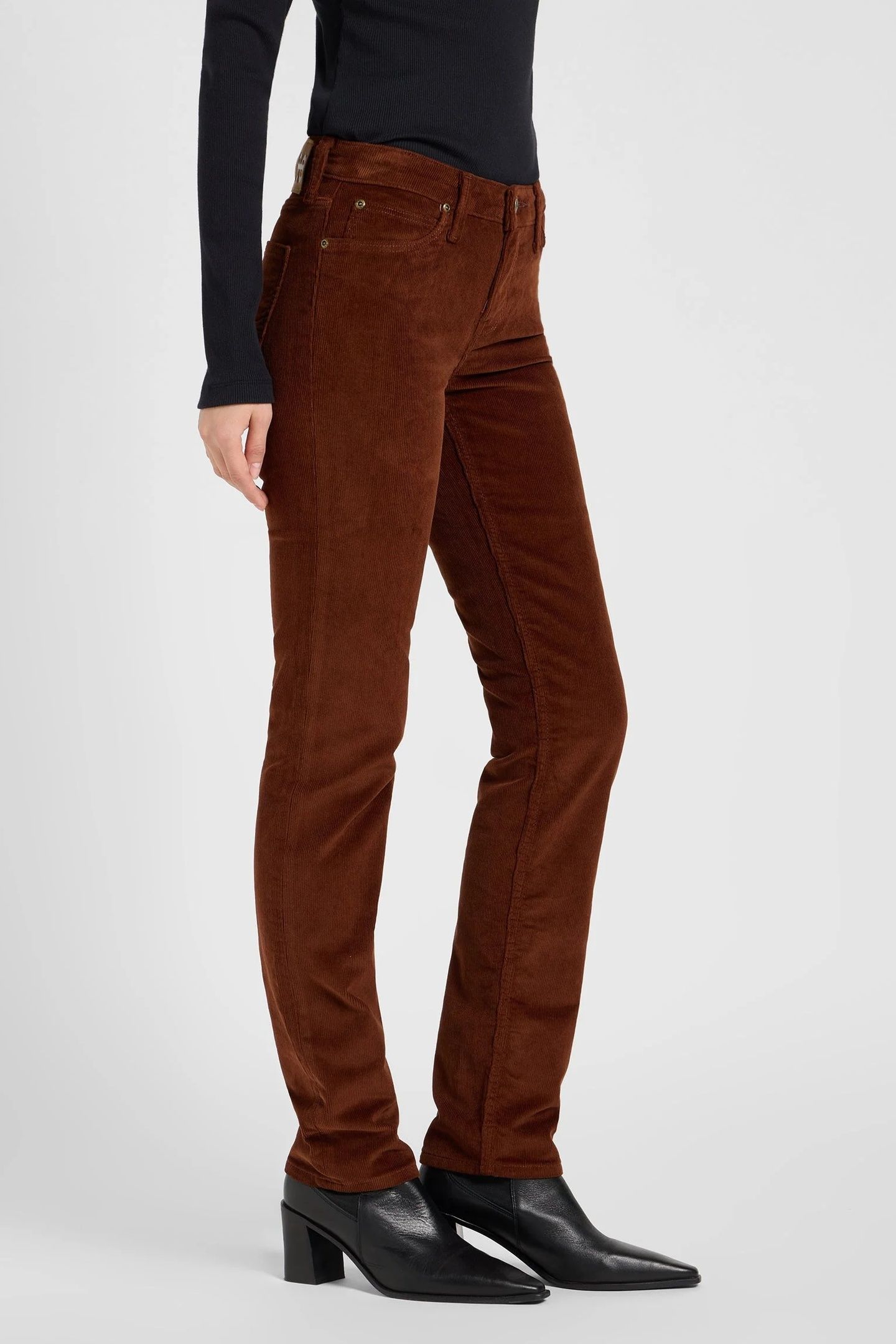 MARION LUXE BROWN STRAIGHT JEANS BROWN 5