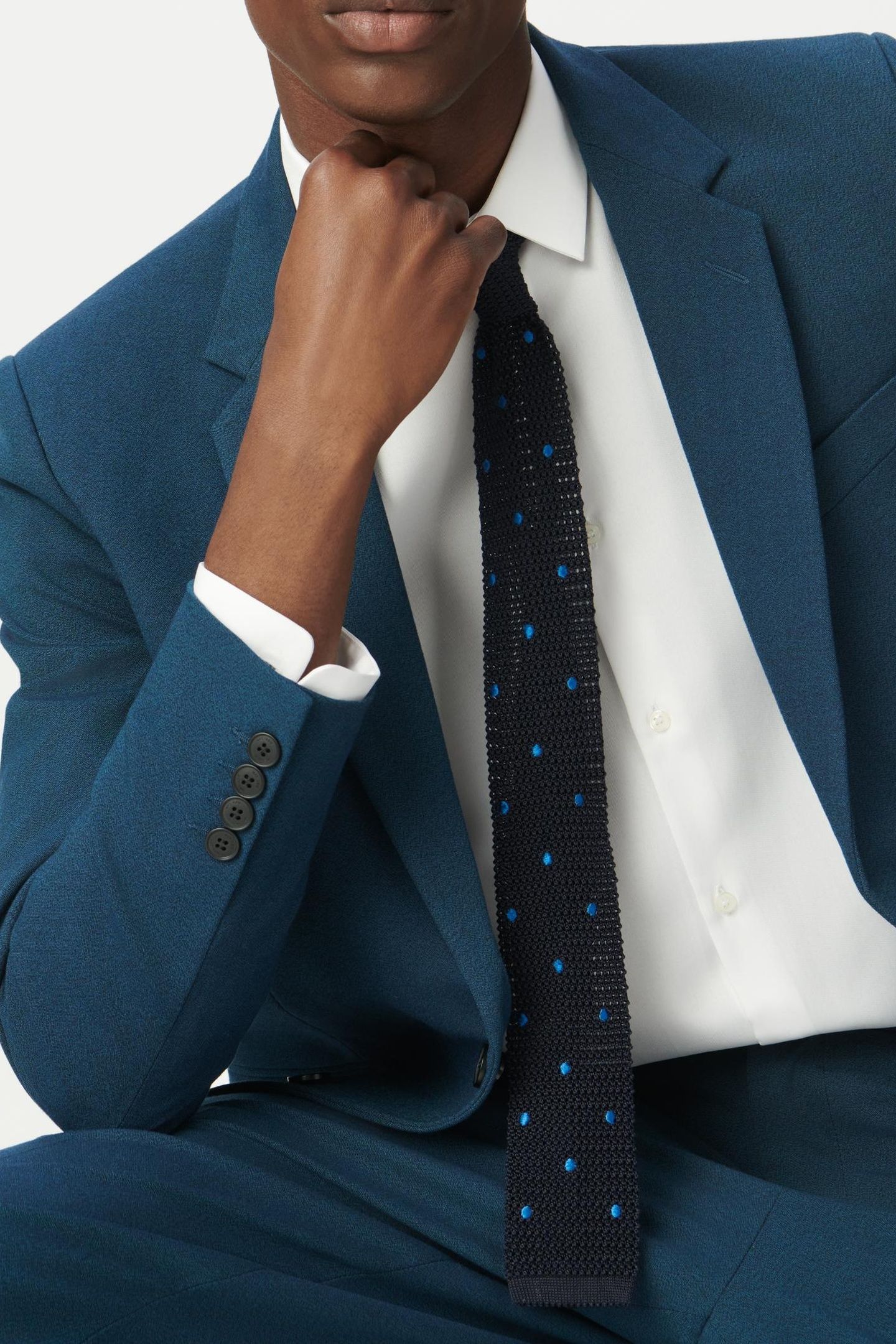 BLUE SEMI-PLAIN SUIT JACKET 6