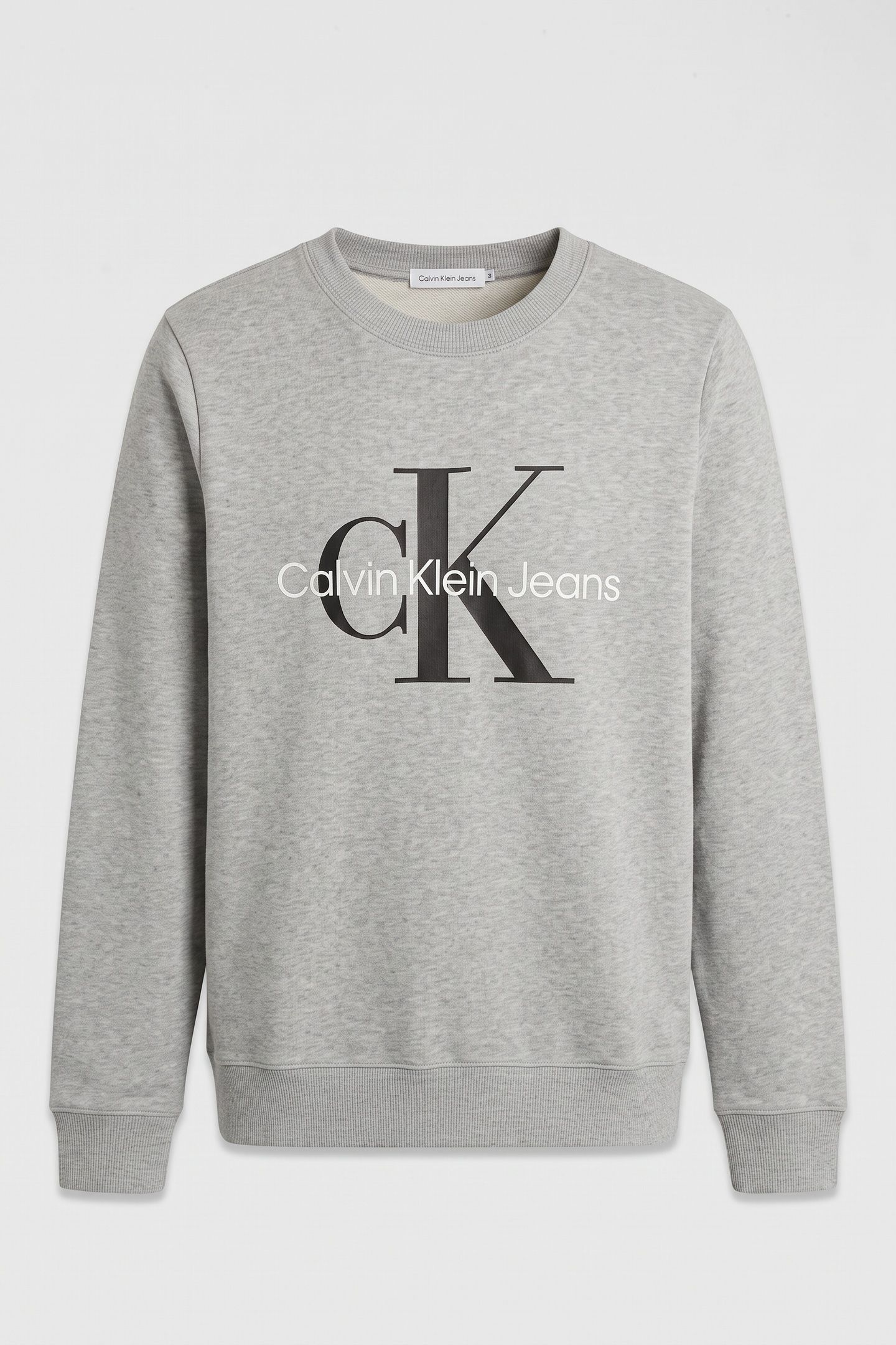 UNISEX MONOGRAM LOGO SWEATSHIRT LIGHT GREY HEATHER 2