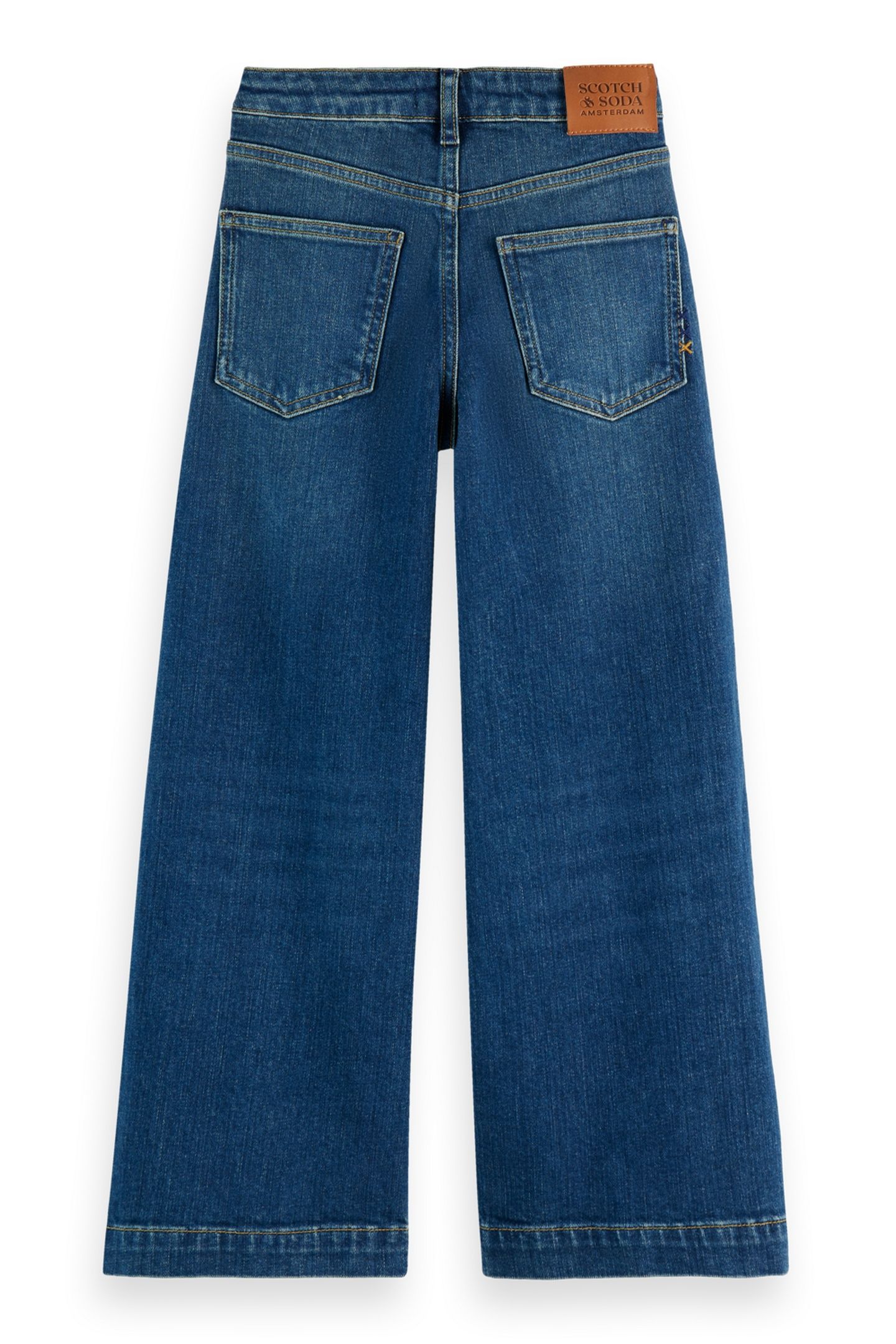 GIRLS THE WAVE WIDE LEG JEANS CLASSIC BLUE NAVY 2