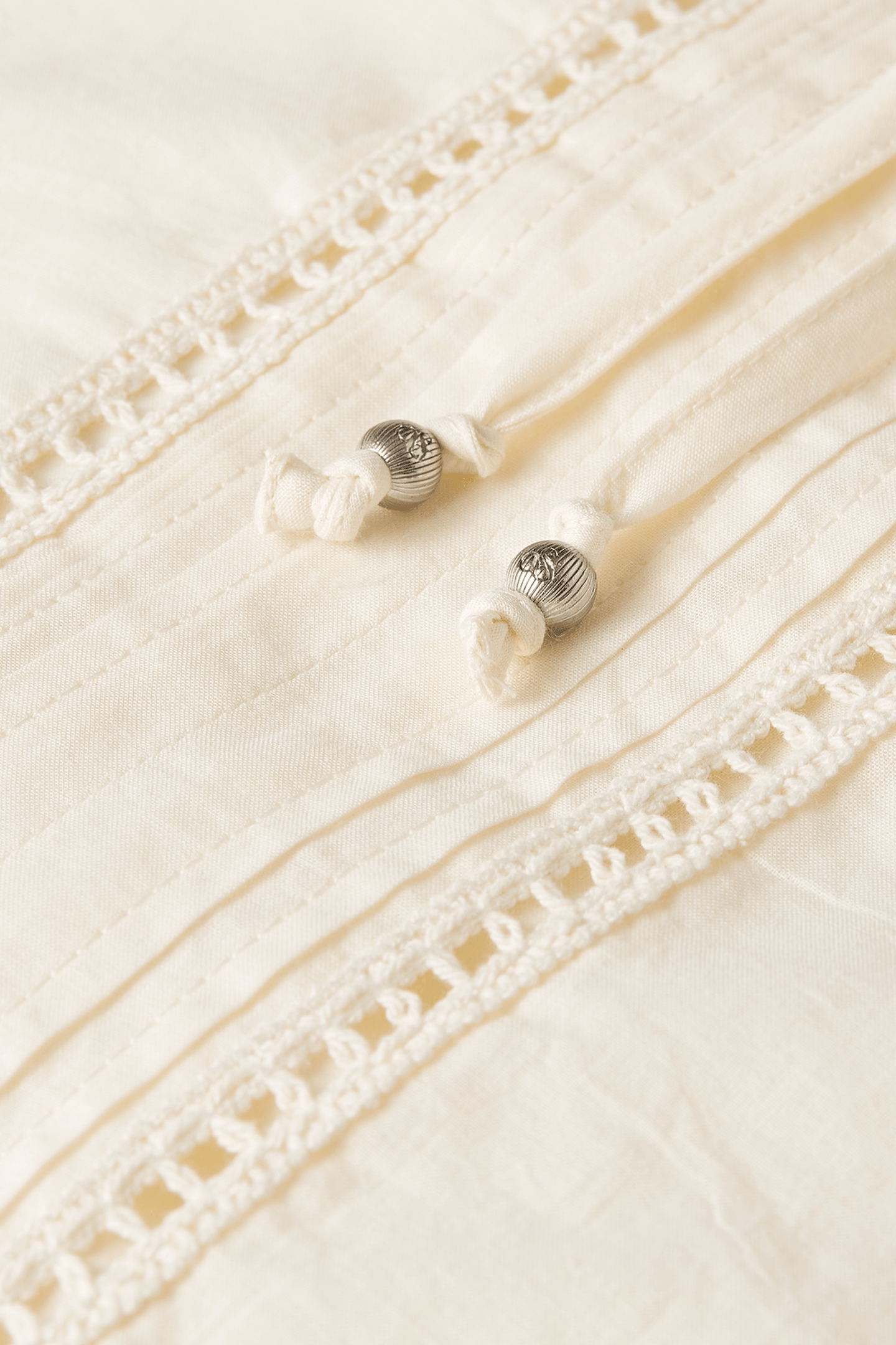 COTTON VOILE BLOUSE WITH PLEATS EGGNOG 7