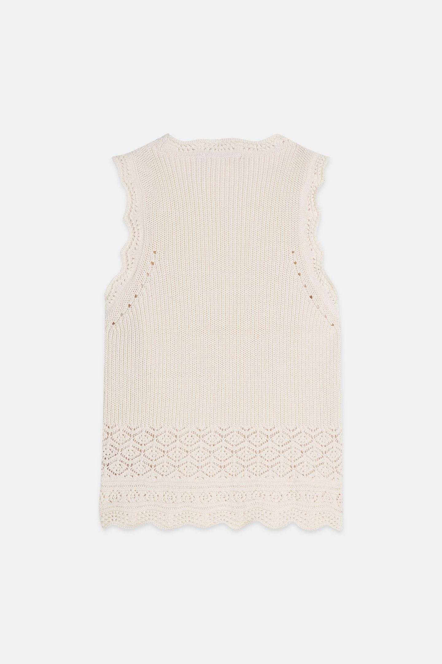 POINTELLE KNITTED VEST EGGNOG 5