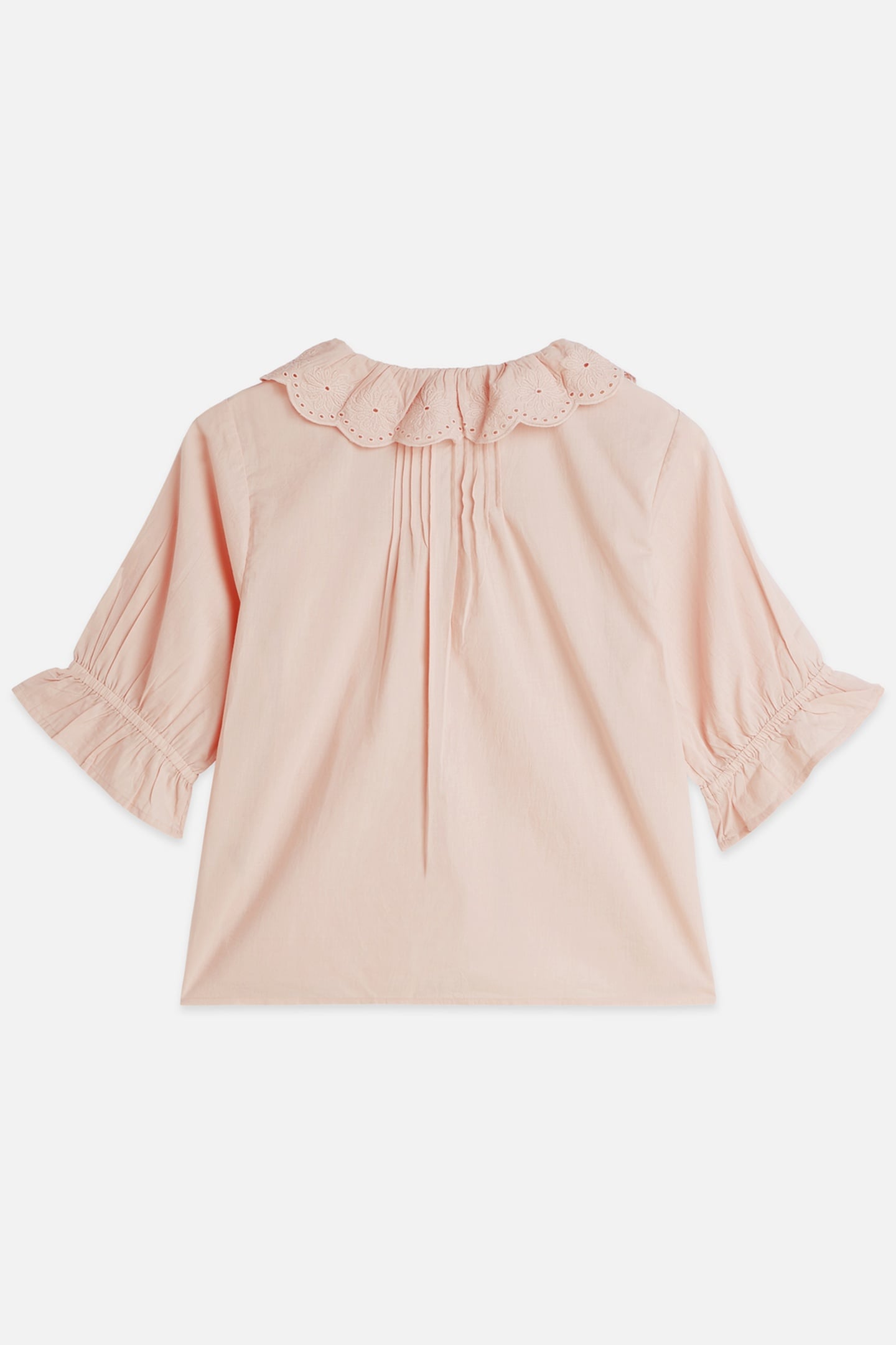 SHORT SLEEVE BLOUSE WITH EMBROIDERED DETAILS ROSE DUST 5