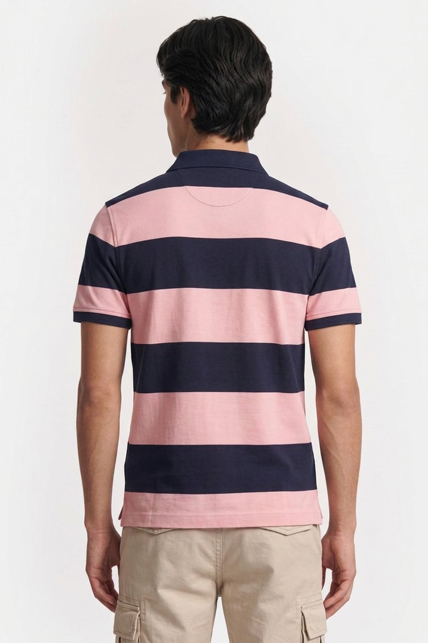 BLOCK STRIPE POLO BUBBELGUM PINK 2