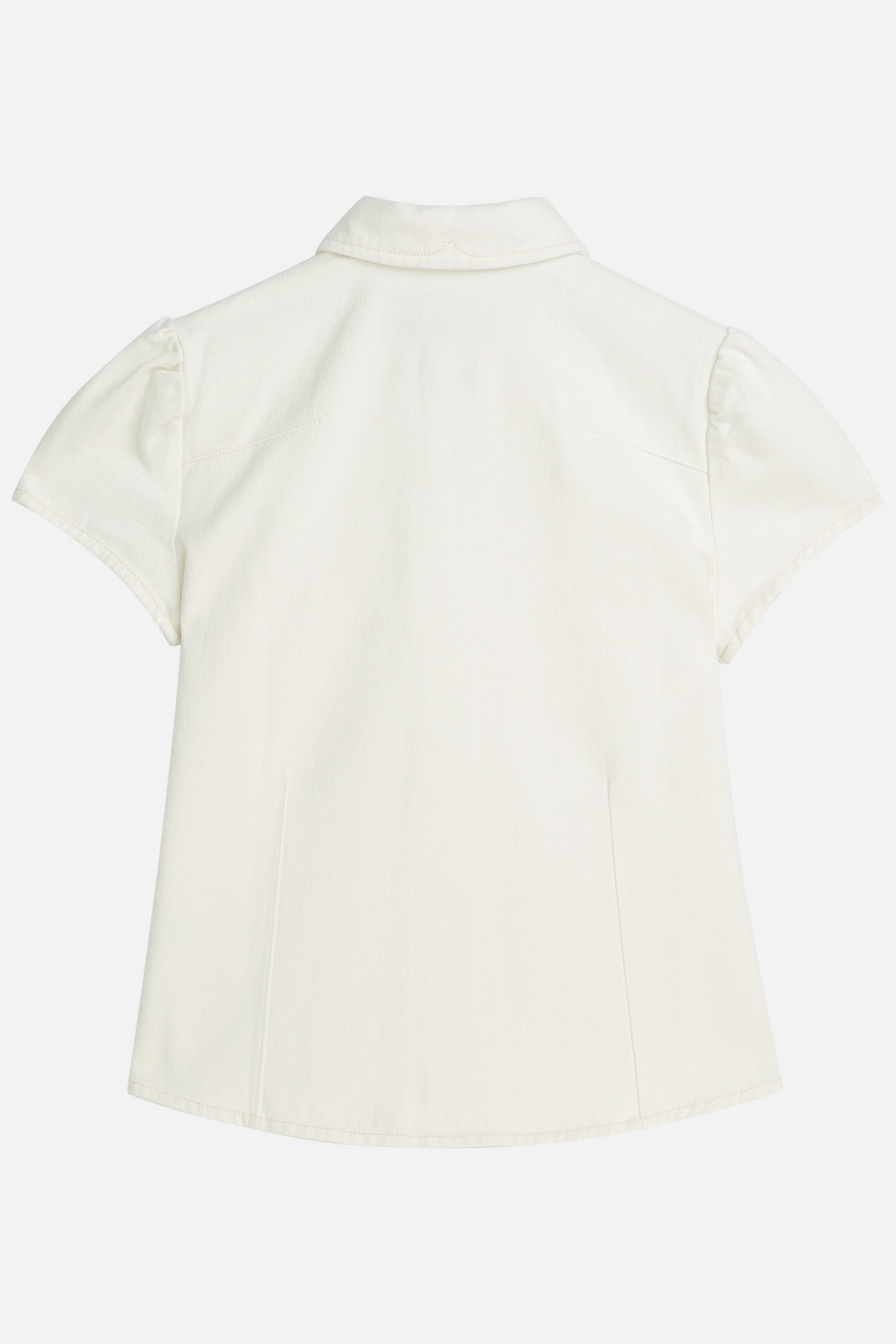 CAP SLEEVE FITTED DENIM SHIRT STARDUST WHITE 2