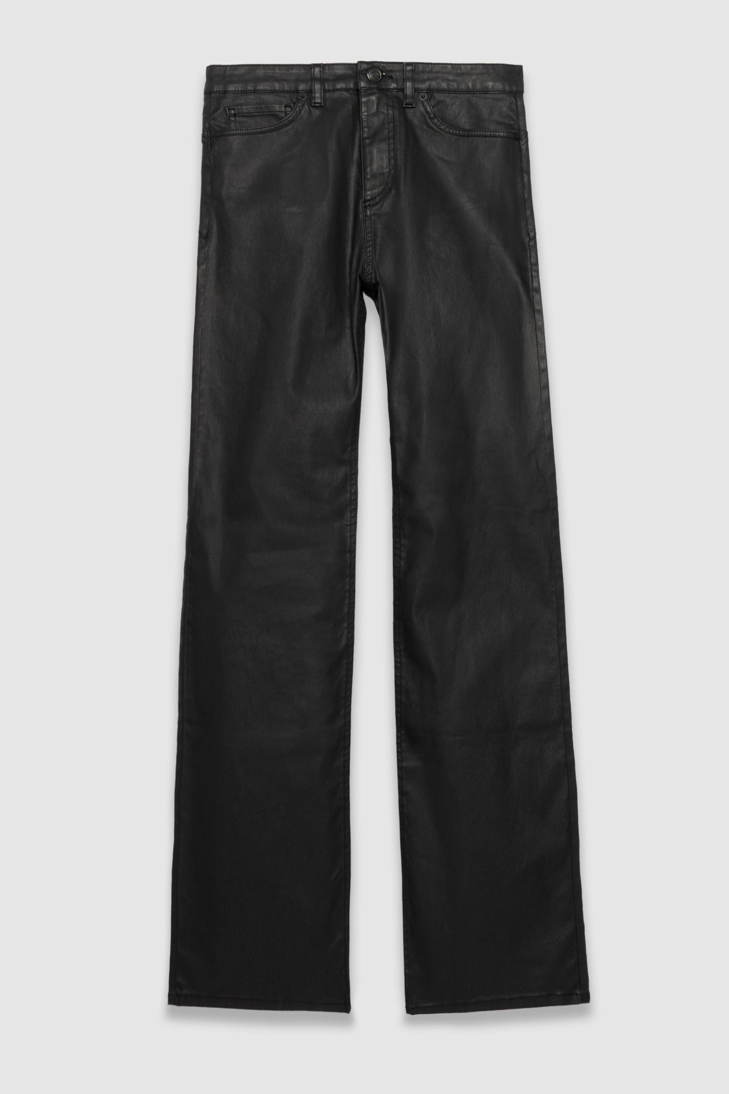 BLACK COATED HIGH-WAIST BOOTCUT JEANS 5