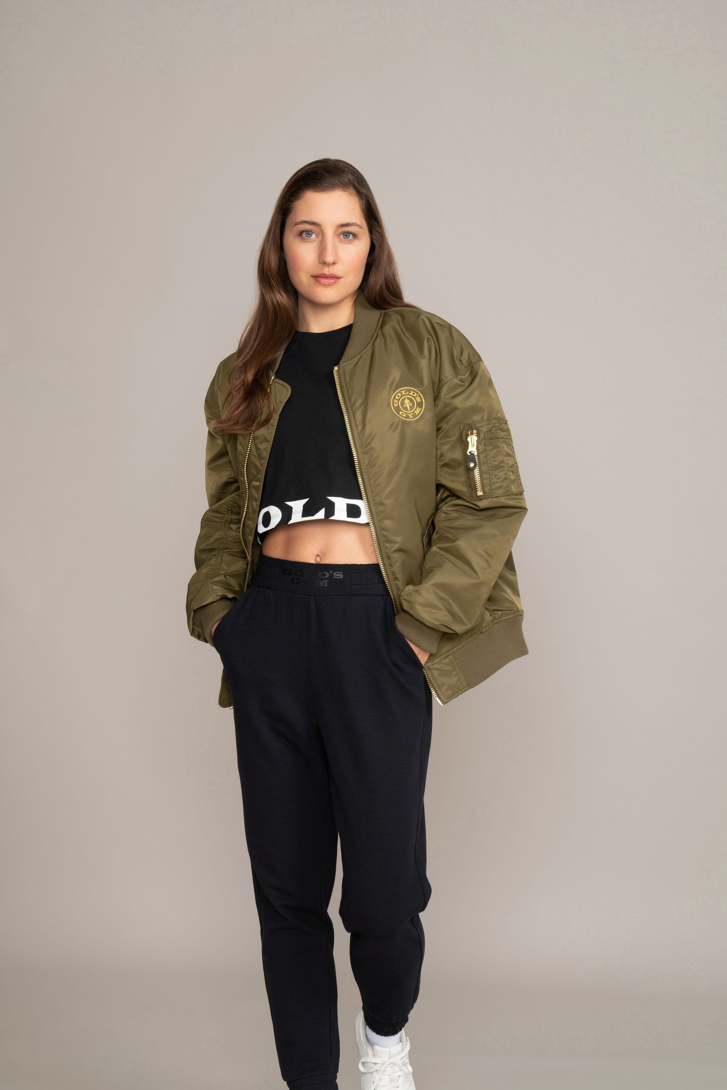DAMEN WEIGHT PLATE BOMBER JACKET OLIVE 2
