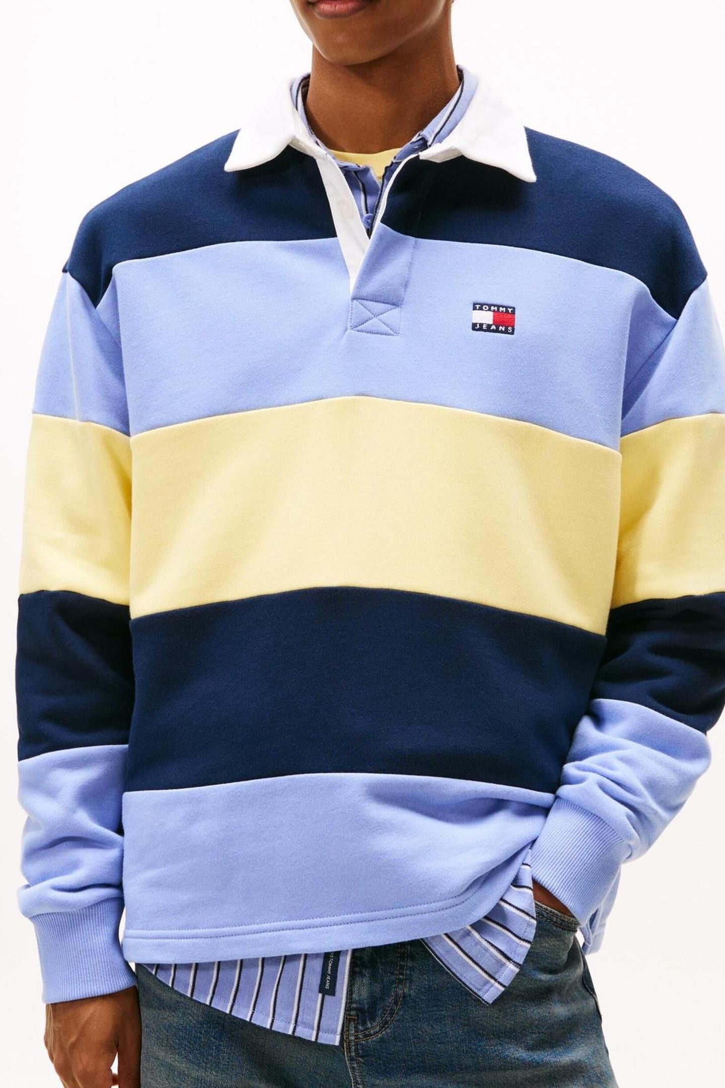 TJM RELAXED BADGE STRIPE D N NAVY/NORDIC IRIS/CITRONELLA 1