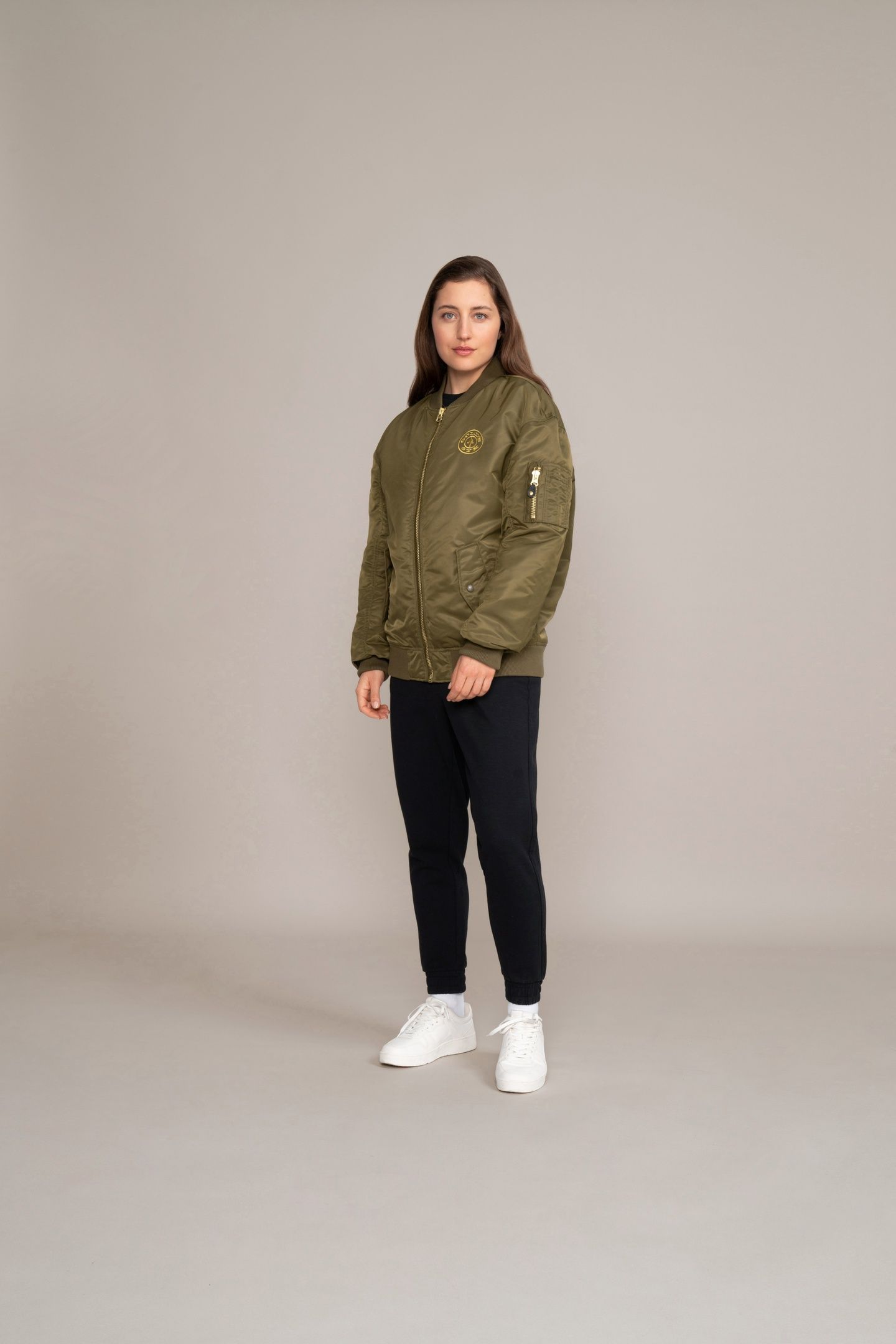 DAMEN WEIGHT PLATE BOMBER JACKET OLIVE 3