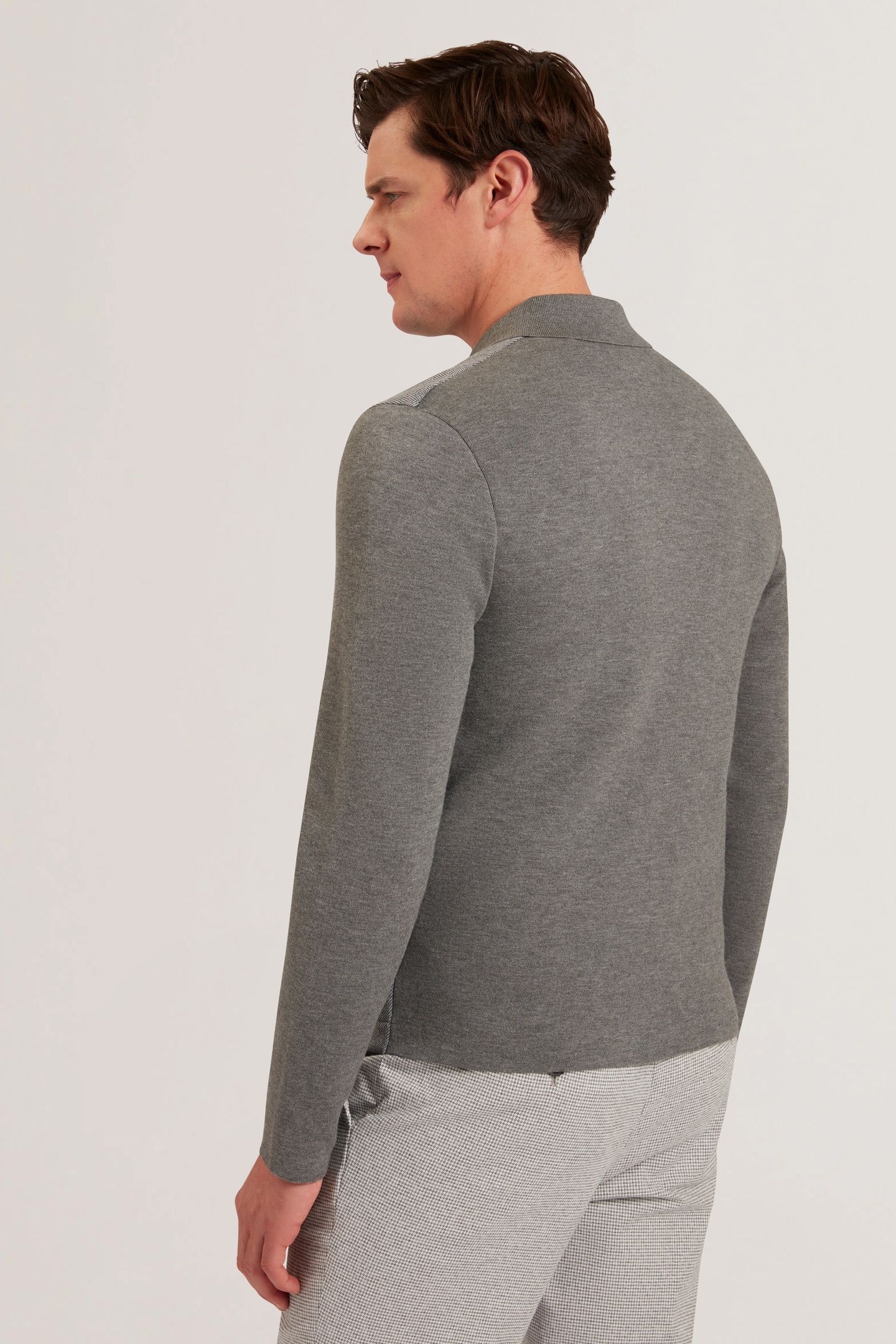 DEJO HERRINGBONE FRONT ZIP THROUGH GREY 2