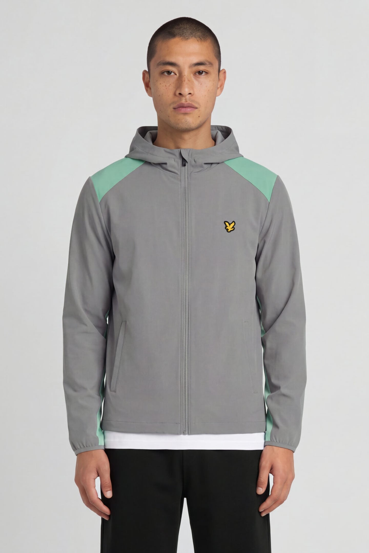 PANELLED WINDBREAKER JACKET ULTIMATE GREY/COOL MINT 1