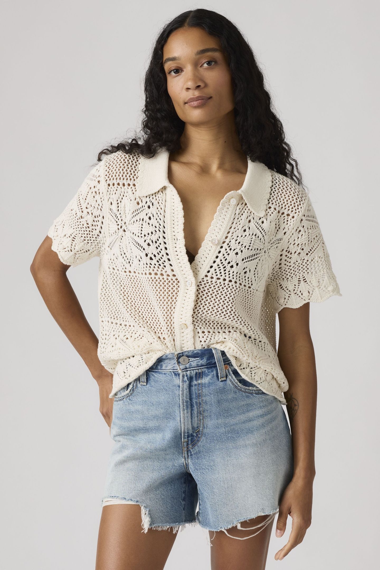 SUSANNA FLORAL CROCHET SHIRT 1