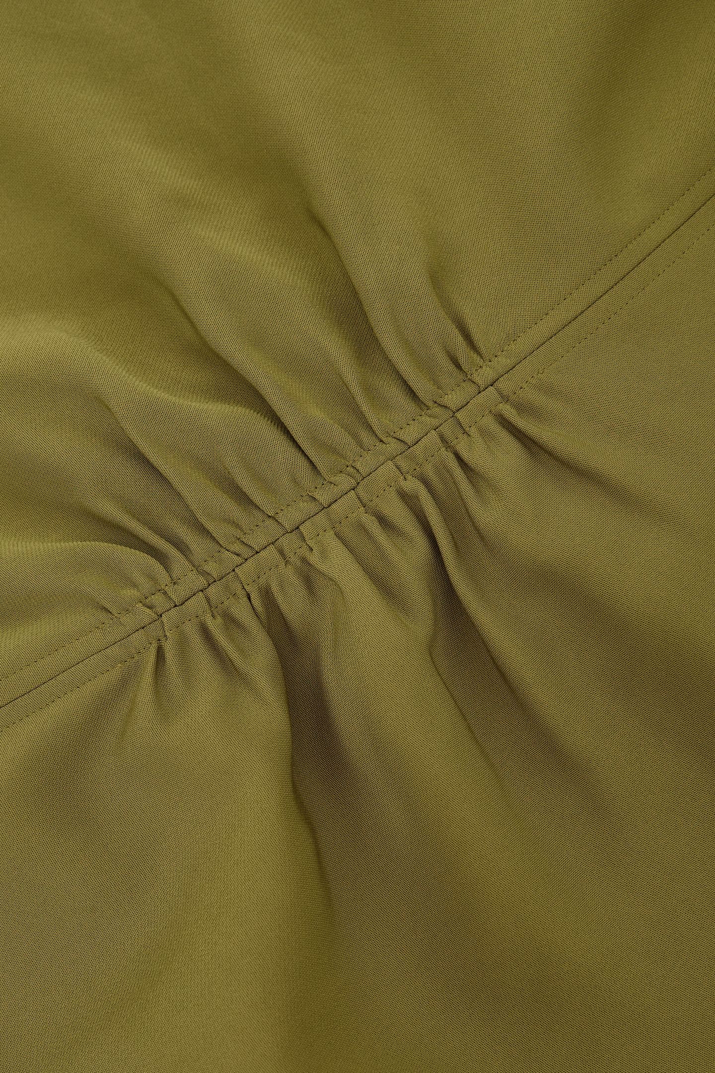 RUCHED LONGSLEEVE MIDI DRESS CHARTREUSE GREEN 6