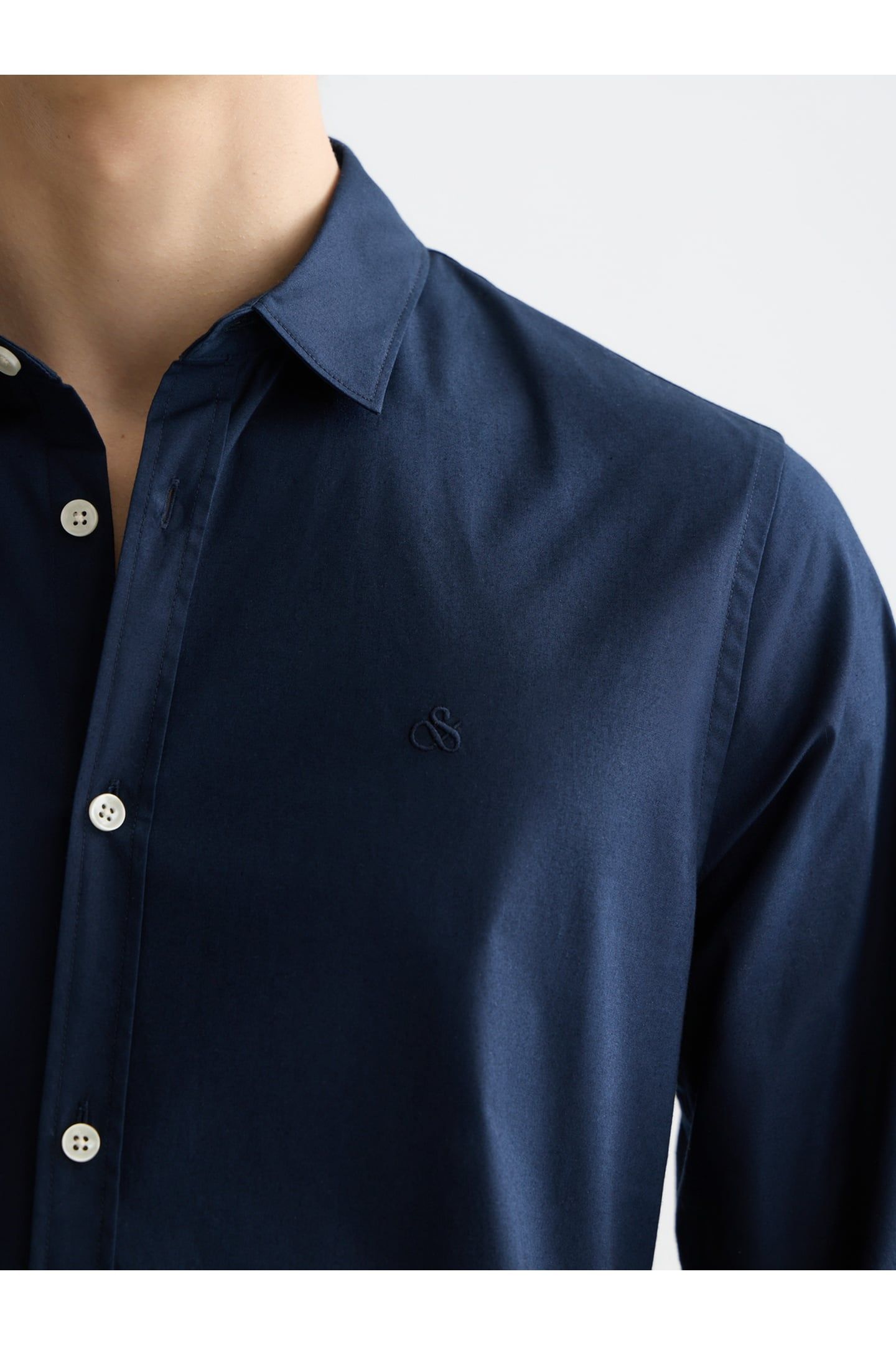 COTTON POPLIN SLIM-FIT SHIRT NAVY 6