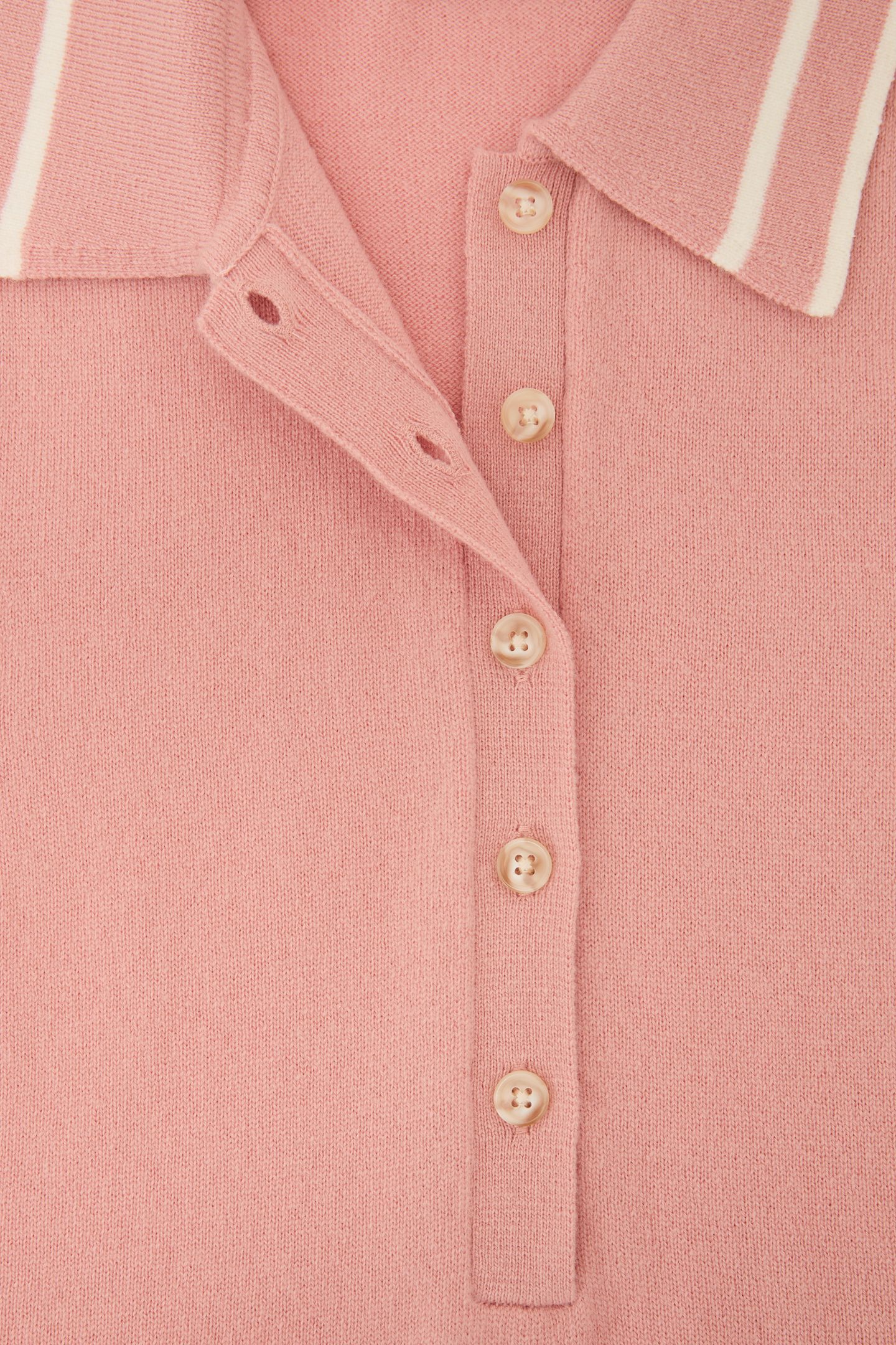 BUTTON POLO TOP PINK/IVORY 5