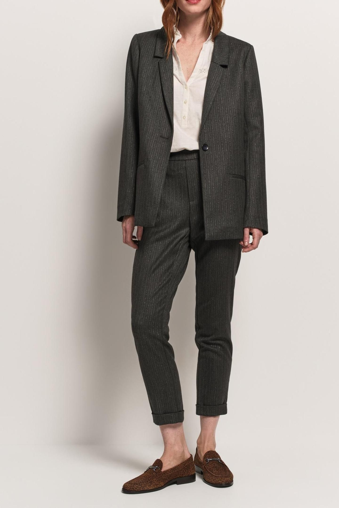 VANITY - GREY SUIT JACKET WITH LUREX STRIPES 5