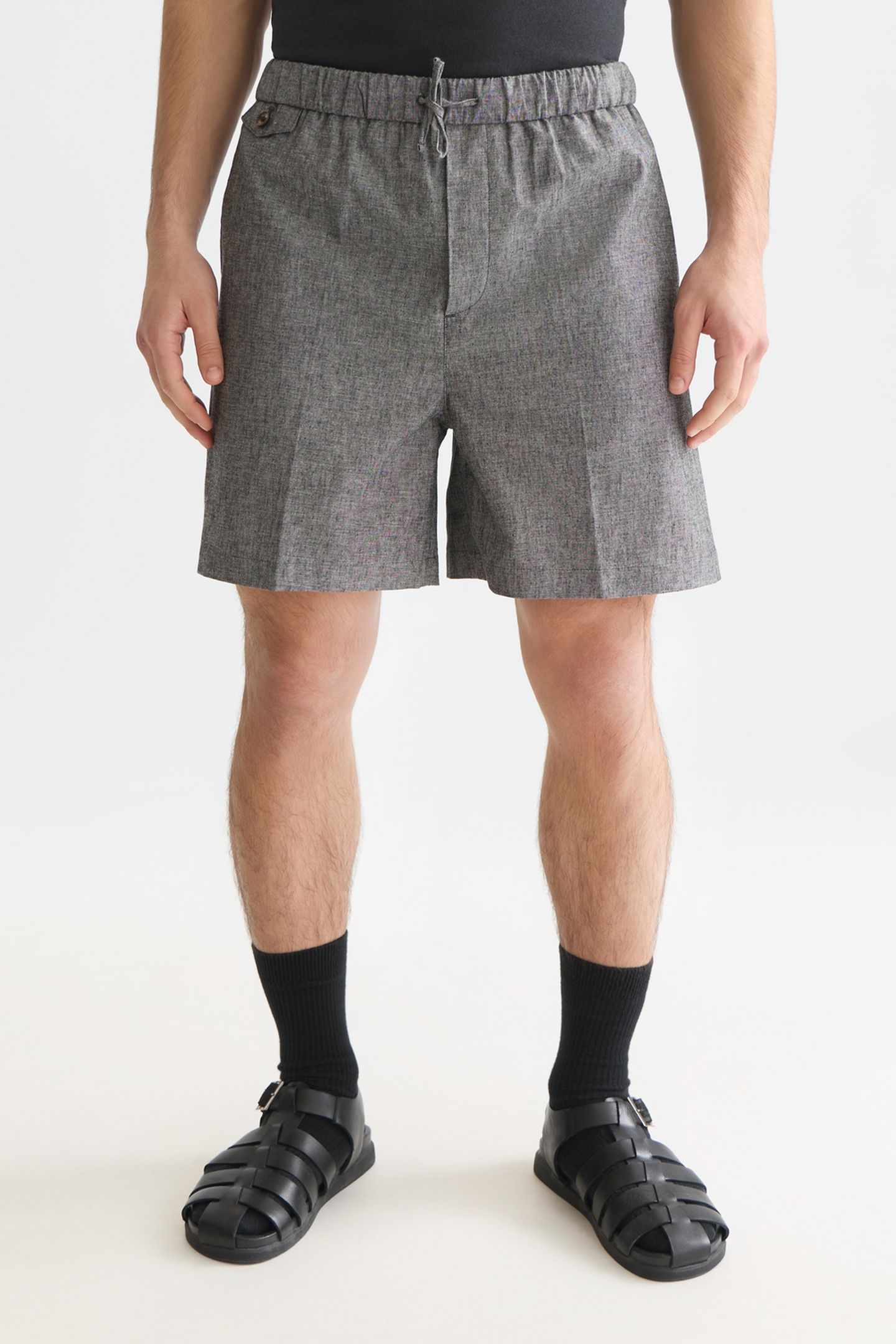 TAILORED LINENBLEND SHORTLENGTH BERMUDA SHORTS BLACK 1