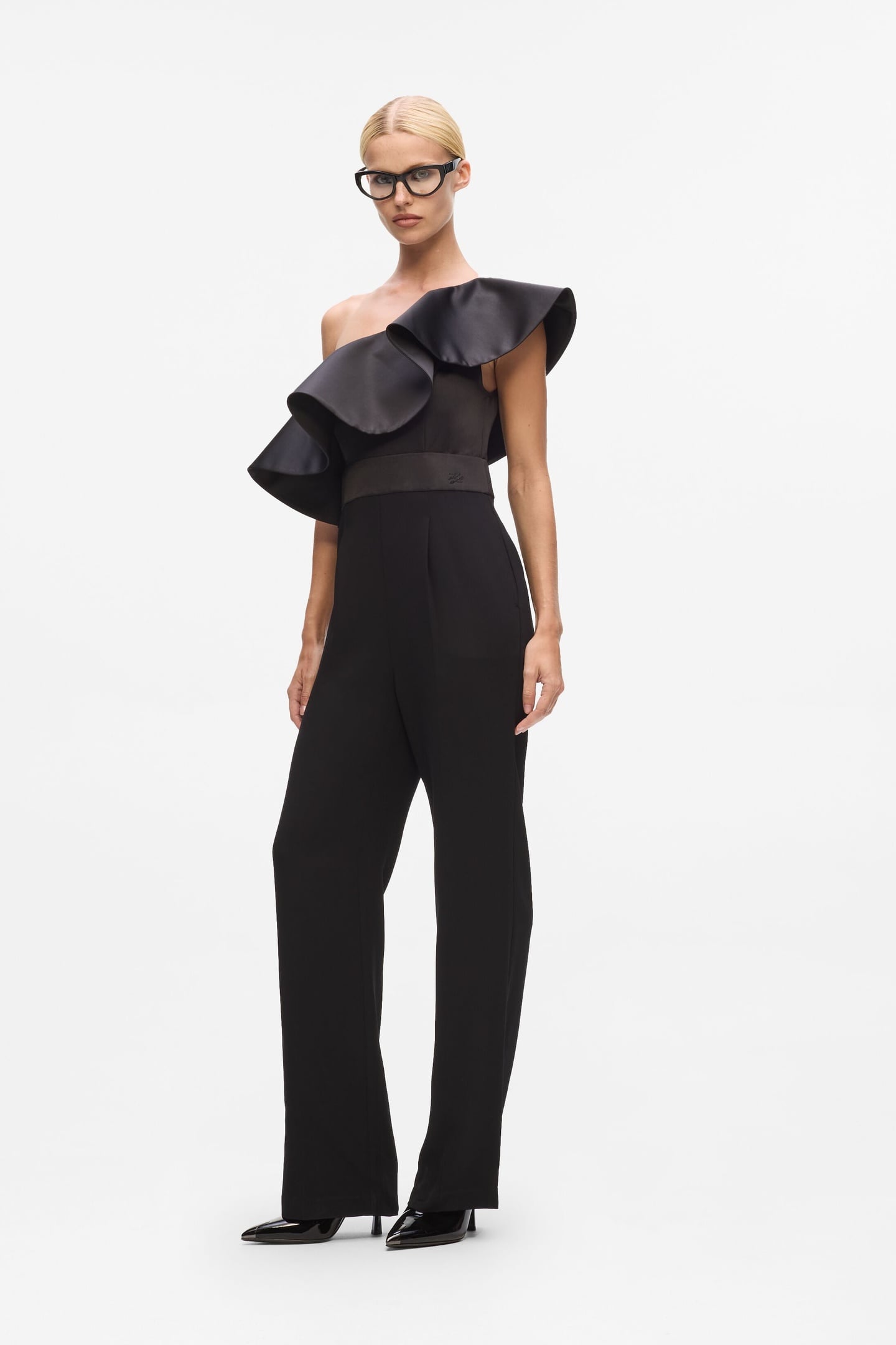 FRILL EVENING JUMPSUIT BLACK 2