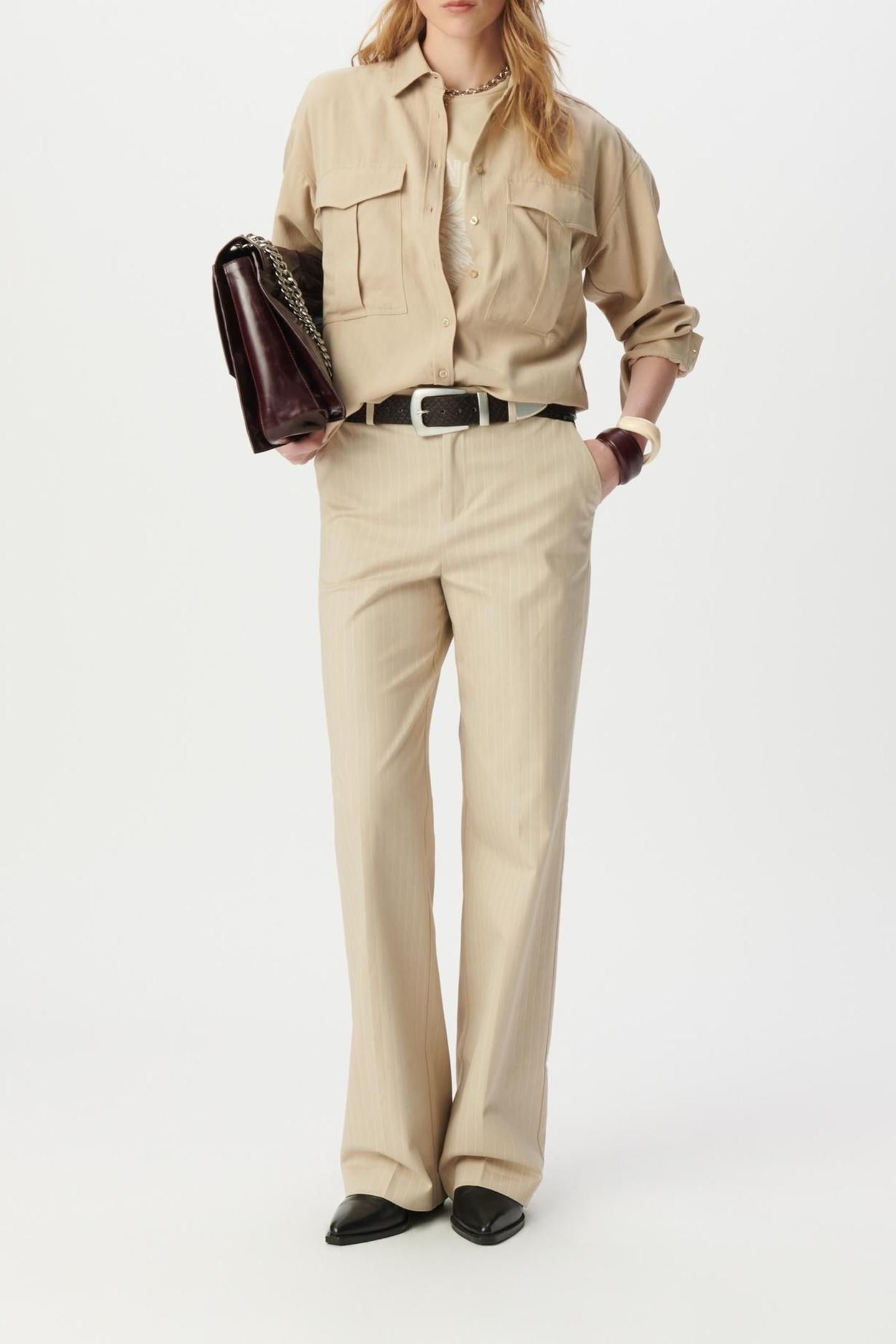 BEIGE OVERSIZED SHIRT WITH XL POCKETS 3