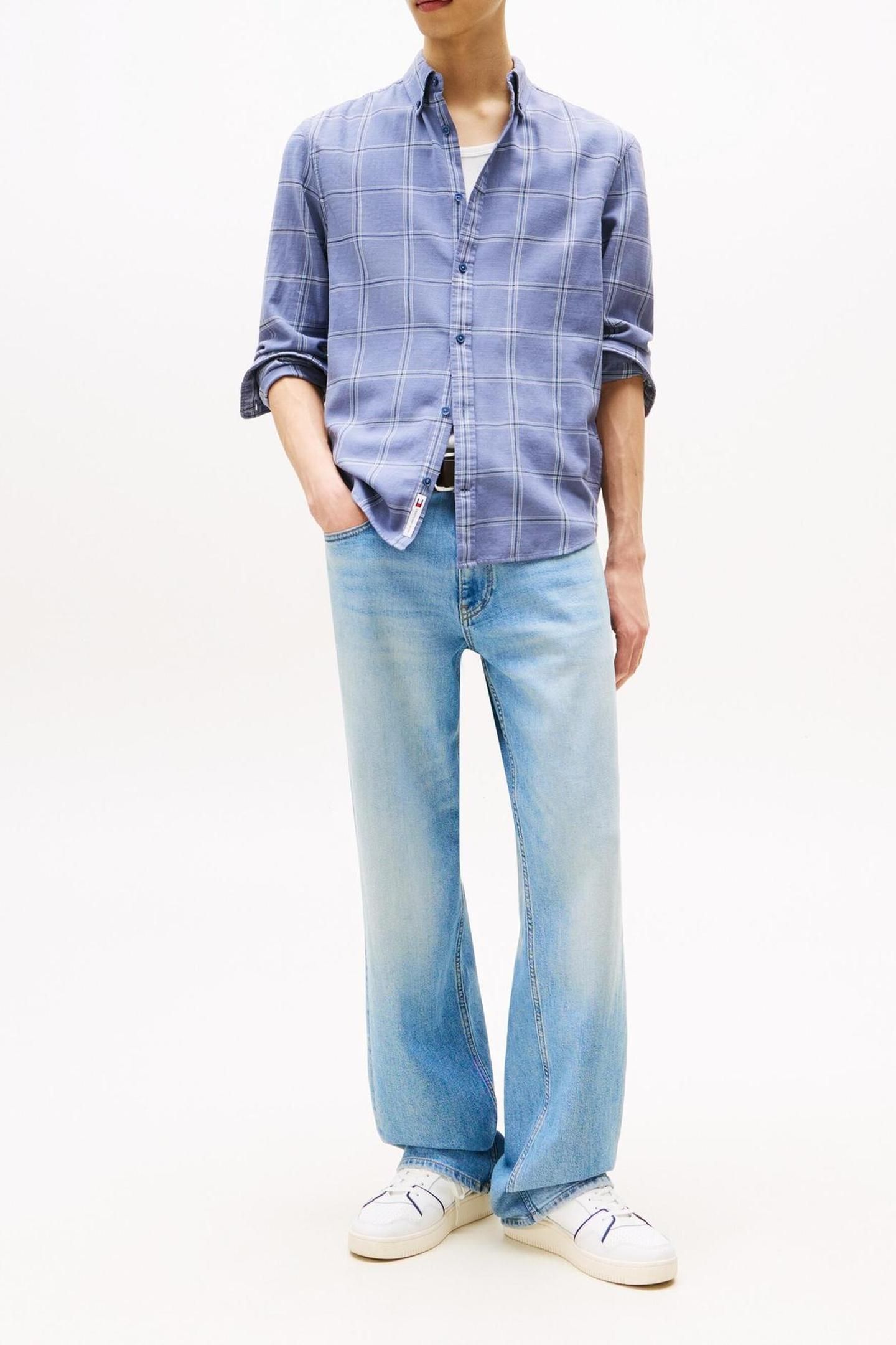 TJM ESSENTIAL TWILL SHIRT BLUE MOMENT CHECK 2