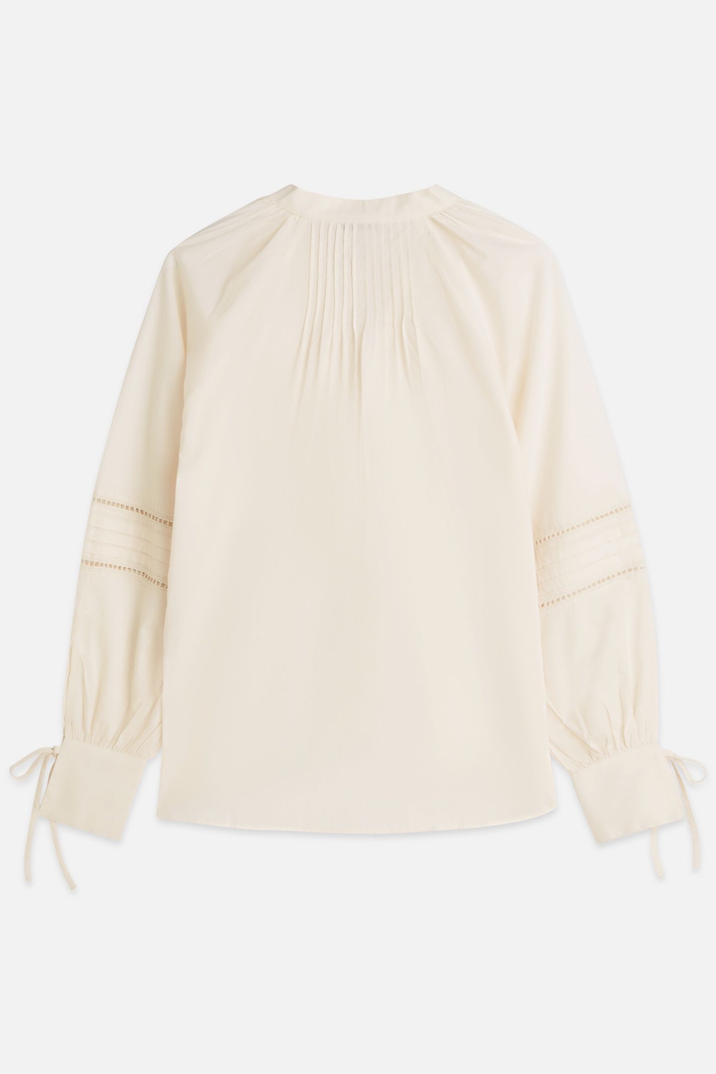 COTTON VOILE BLOUSE WITH PLEATS EGGNOG 5