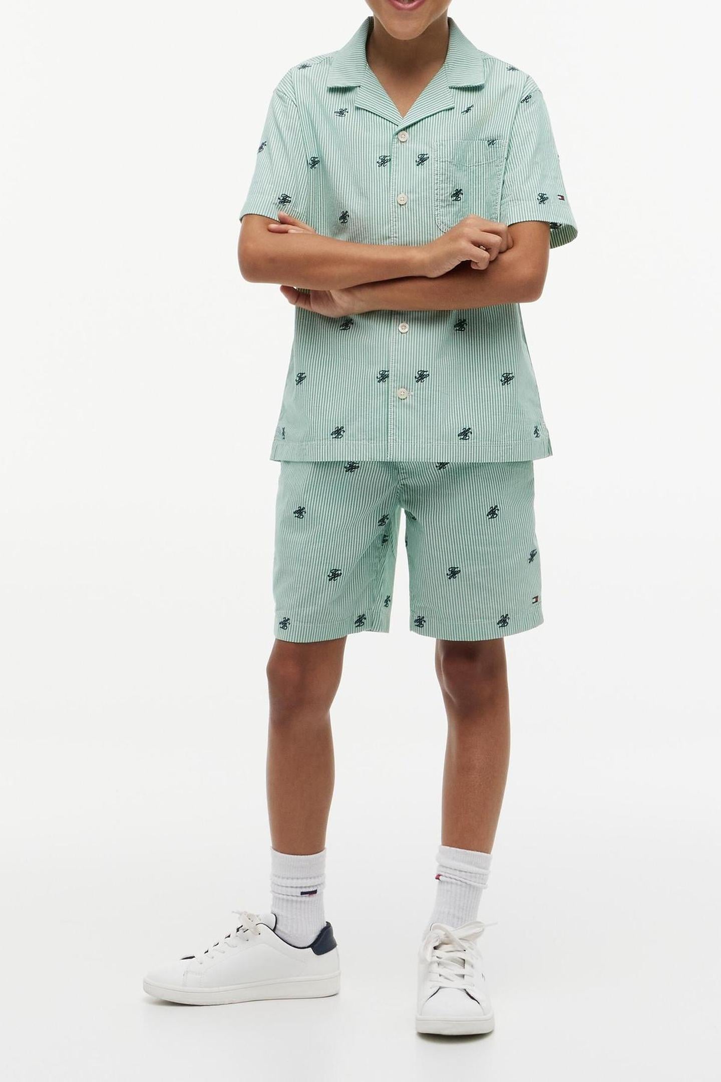 BOYS TH SCRIPT POPLIN JADE WINK 1