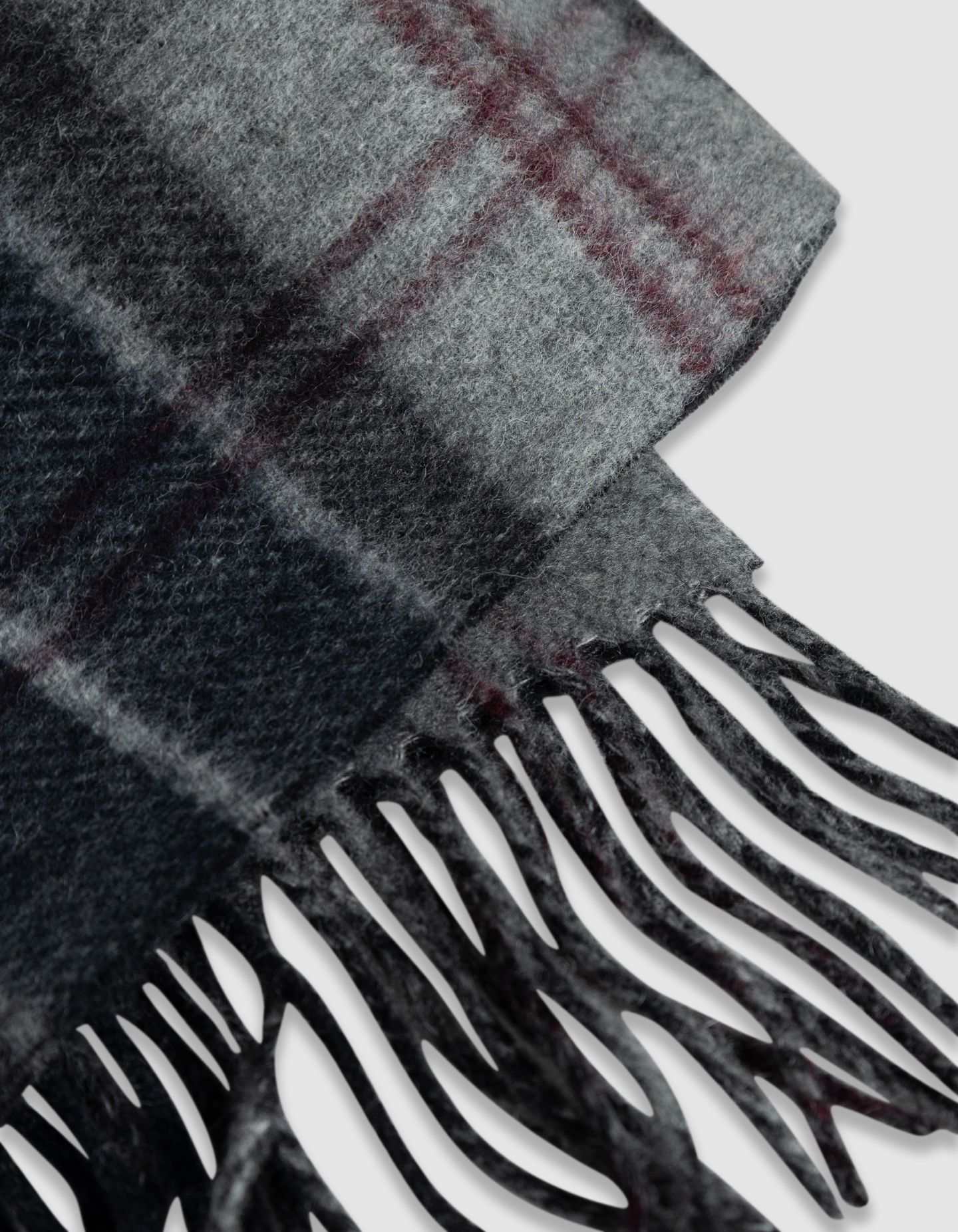 GREY AND BLACK CHECK DOUBLE-SIDED SCARF 5