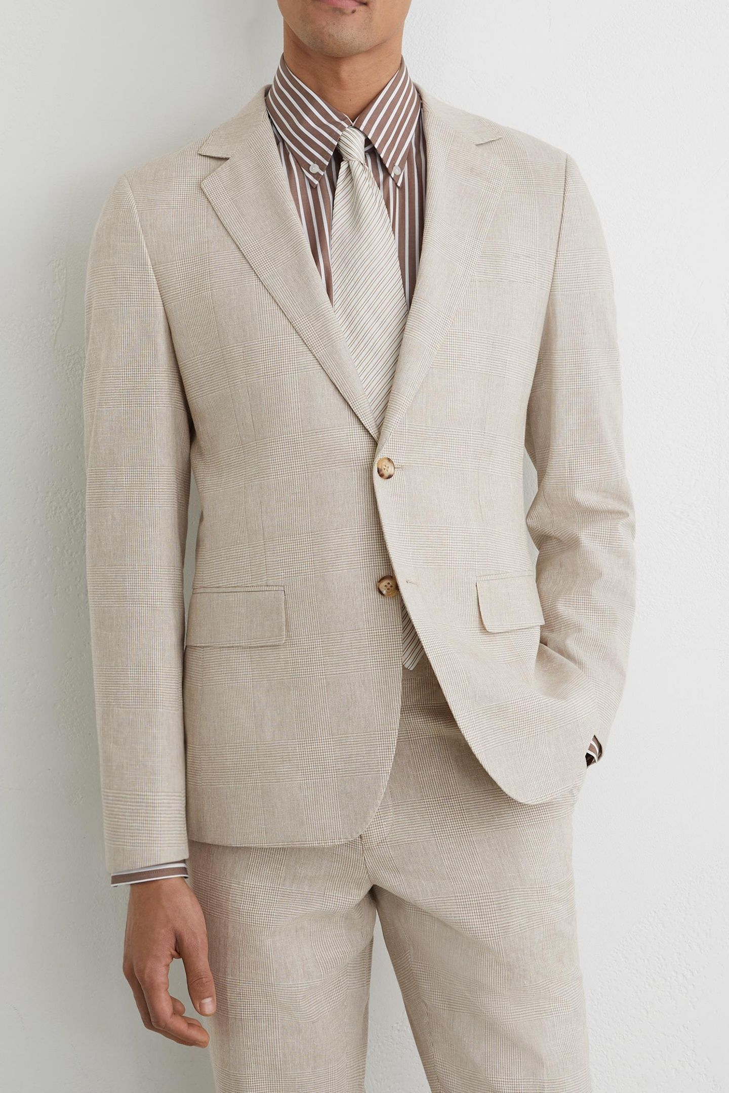 SB CHECK BLAZER OATMEAL BROWN 1
