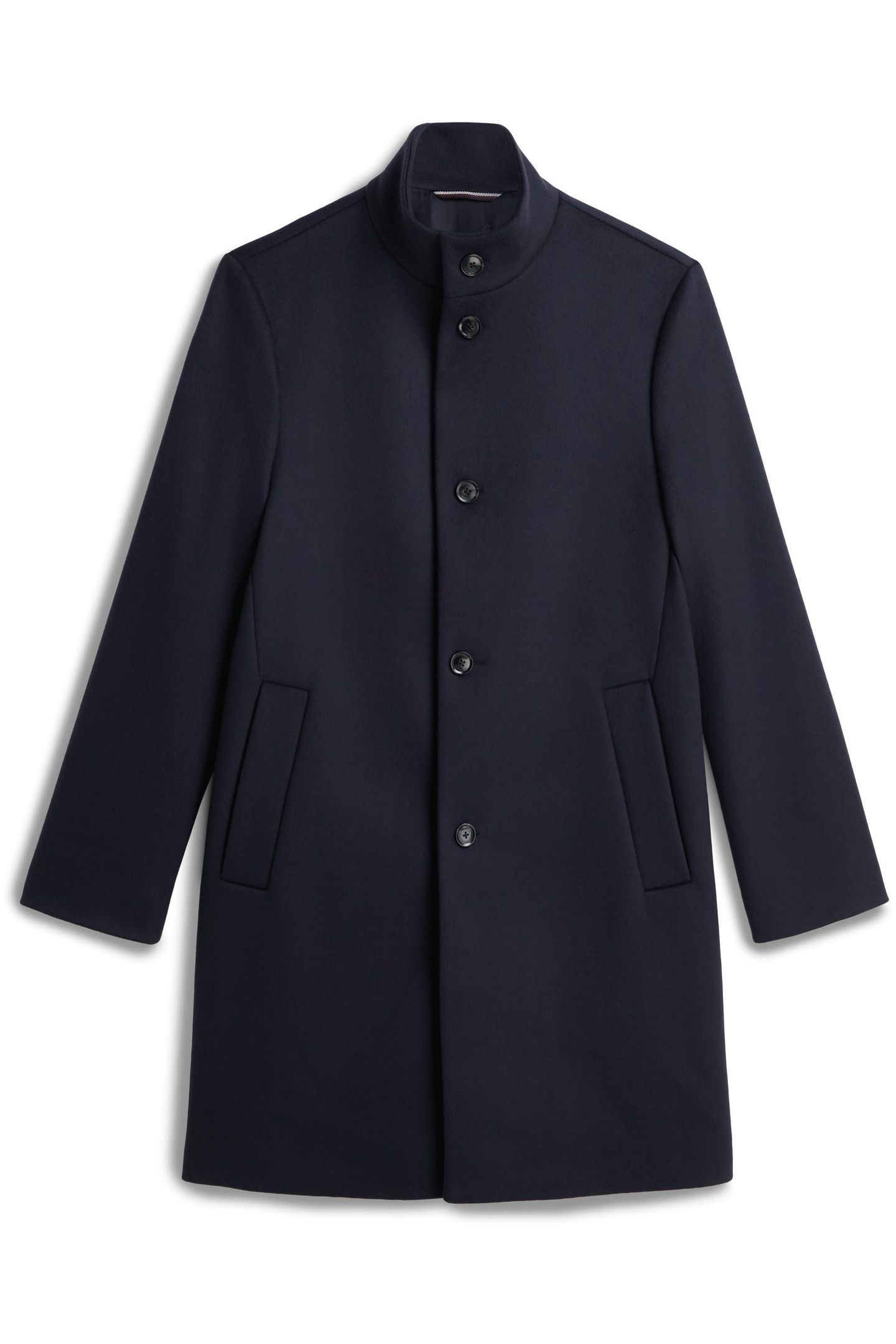 NY WOOL STAND COLLAR NAVY BLUE 2