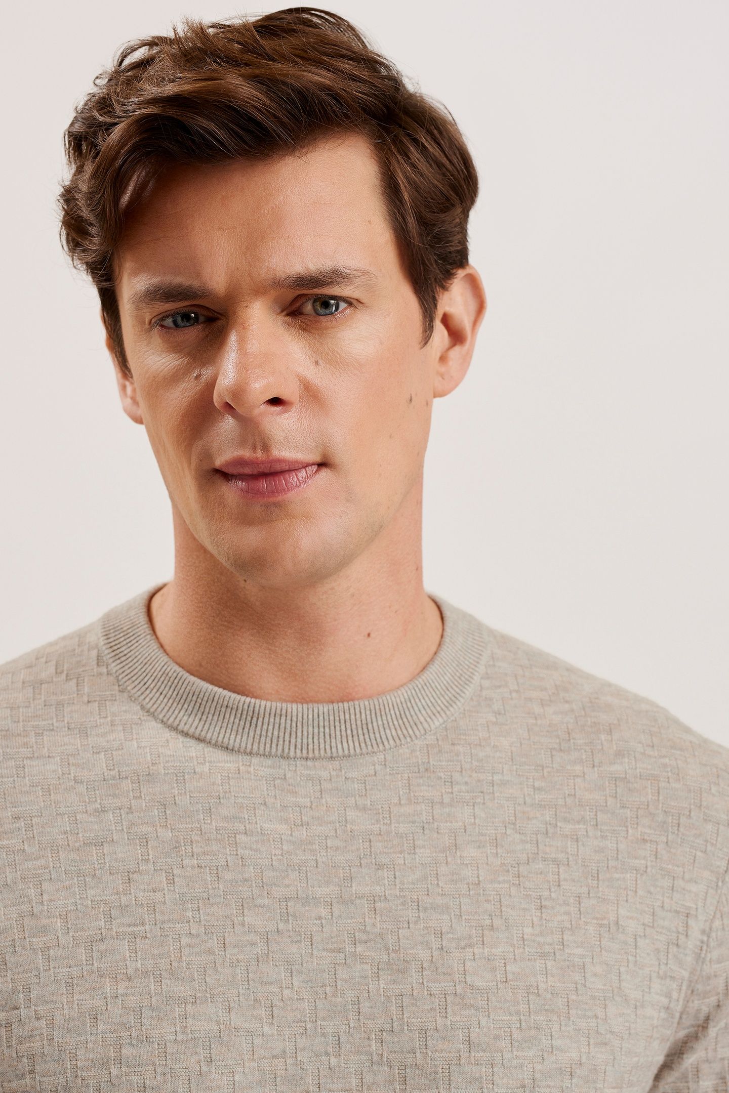 LOUNG LS T STITCH CREW NECK TAUPE 4