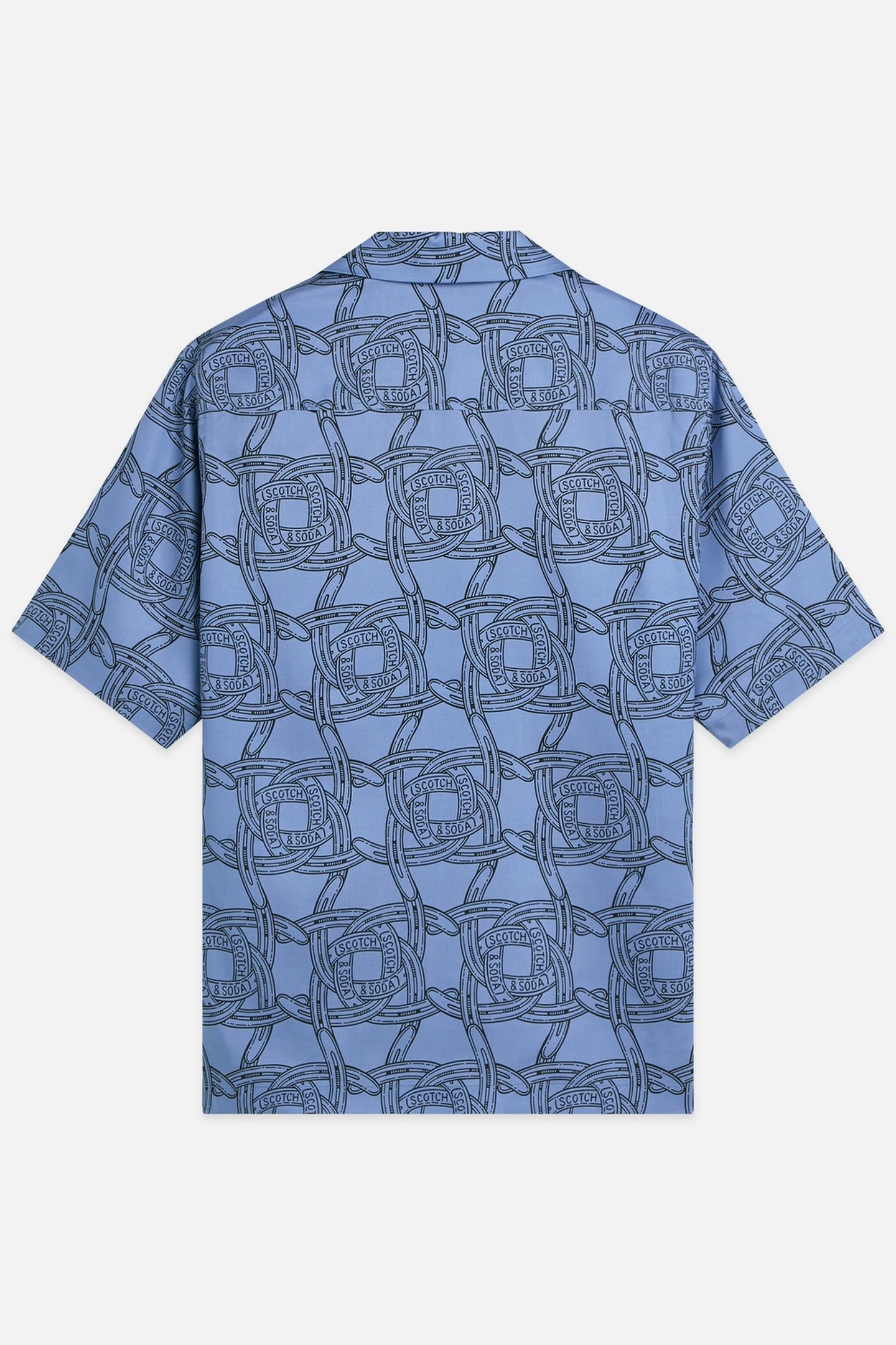 PRINTED TENCEL RELAXEDFIT SHORTSLEEVED SHIRT NAVY 2