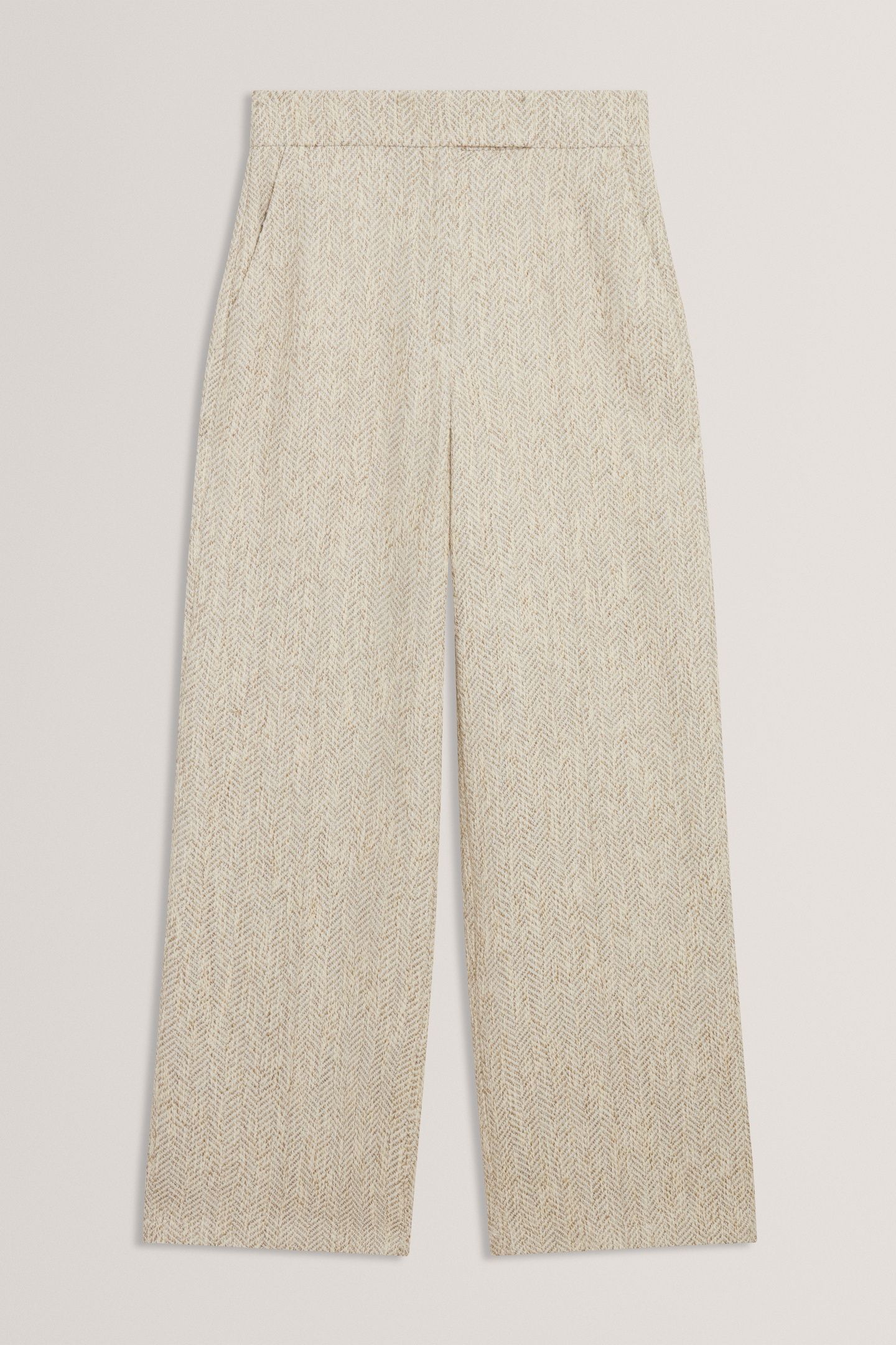VULPAT TAILORED BOUCLE WIDE LEG TROUSERS IVORY 4