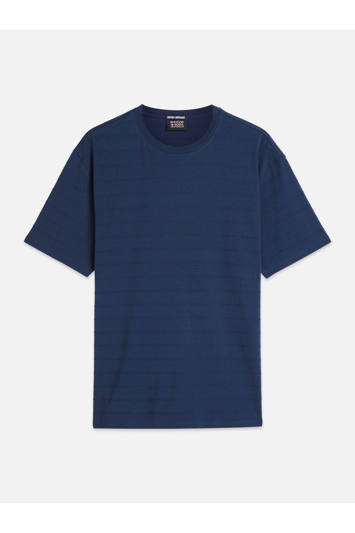 STRUCTURED JACQUARD RELAXED-FIT T-SHIRT NAVY 1