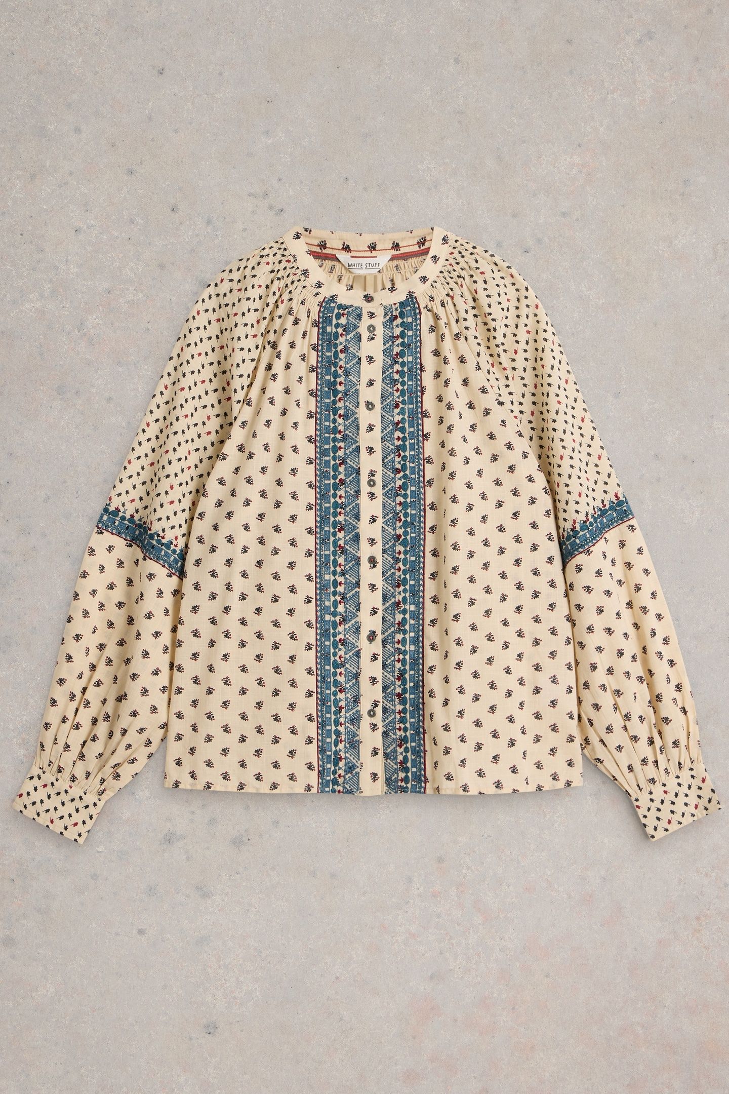 ARI EMBROIDERED SHIRT IVORY MLT 3
