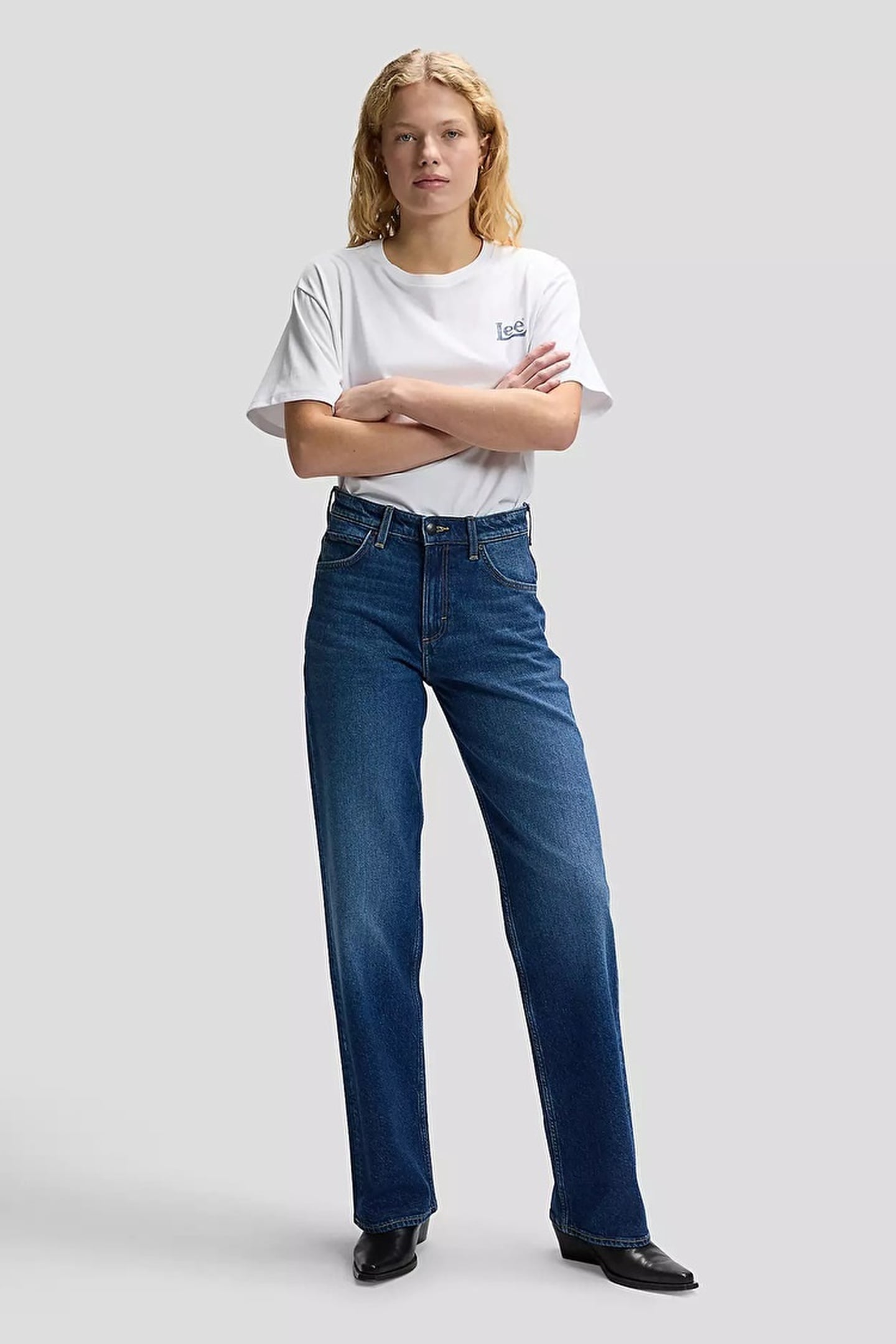 RIDER LOOSE NAVY CAST LOOSE STRAIGHT JEANS DENIM BLUE 3