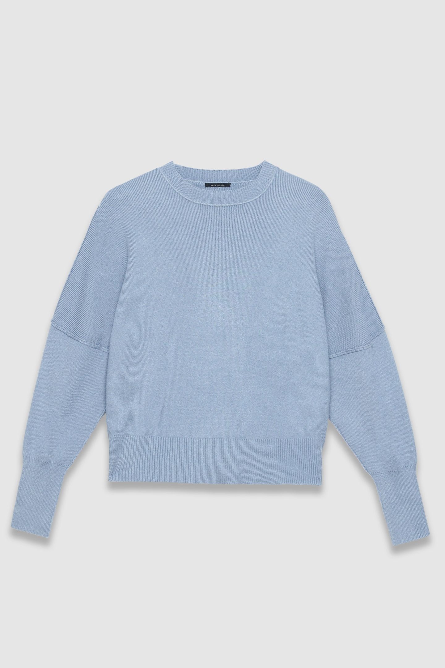 BLUE KNIT CROPPED OVERSIZED SWEATER 4