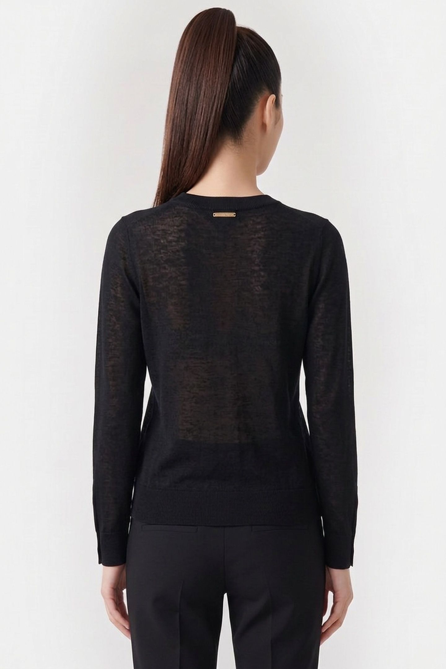 MERINO BUTTON SLEEVE LS SWEATER BLACK 2