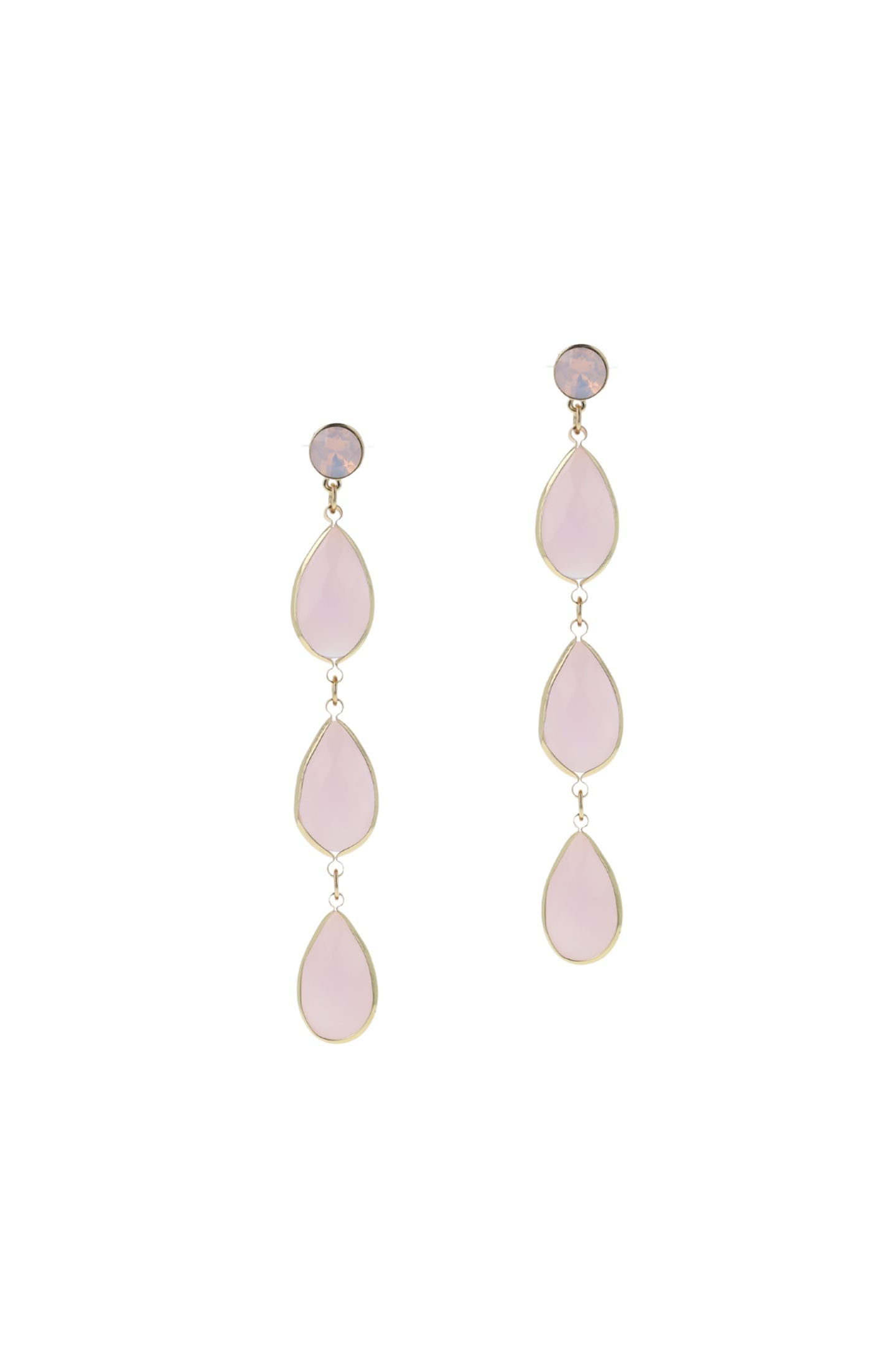 TRIPLE DROP EARHANGERS PINK 1