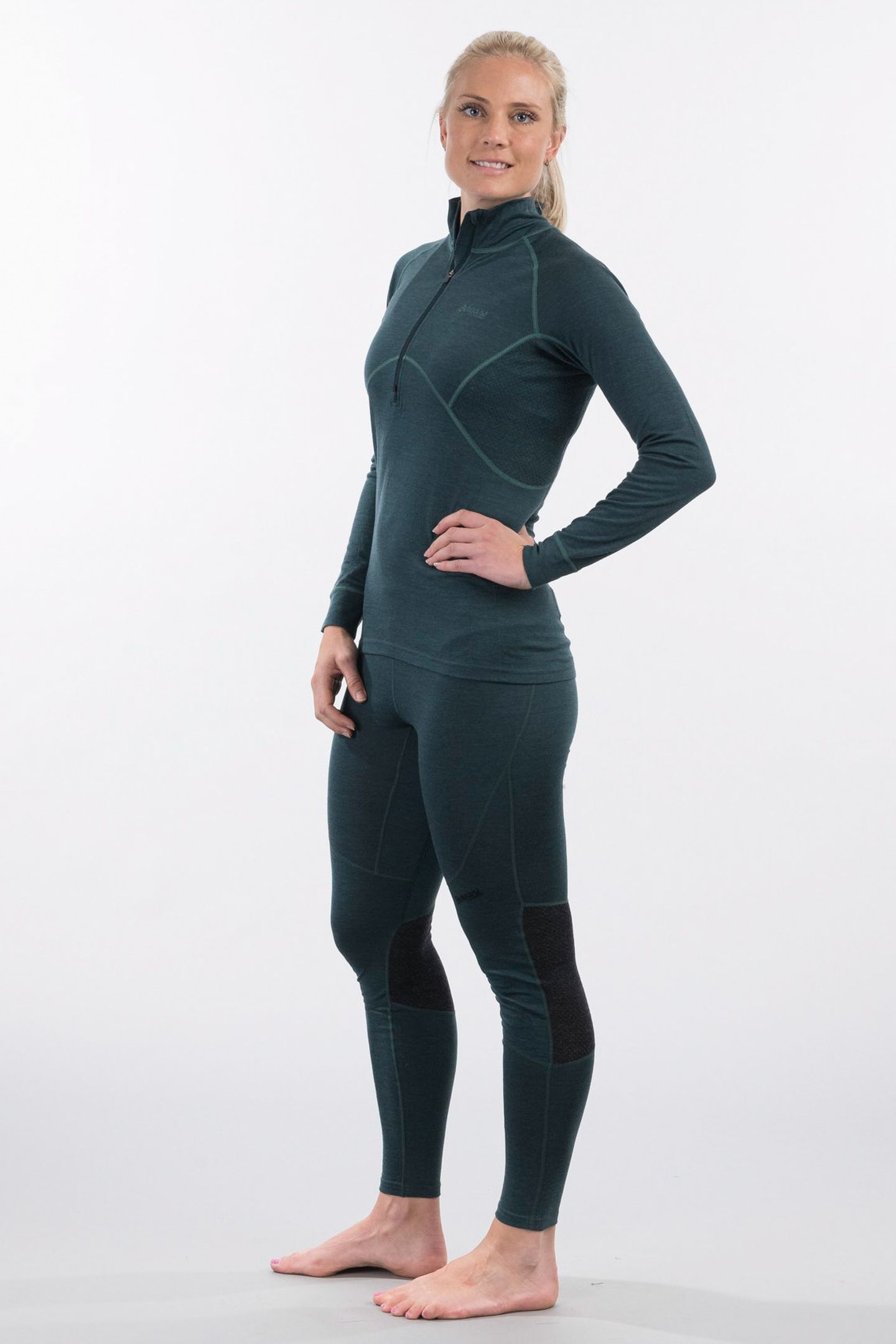 INNER:PURE W LONG SLEEVE DK FORESTFROST/SOLIDCHARCOAL 6