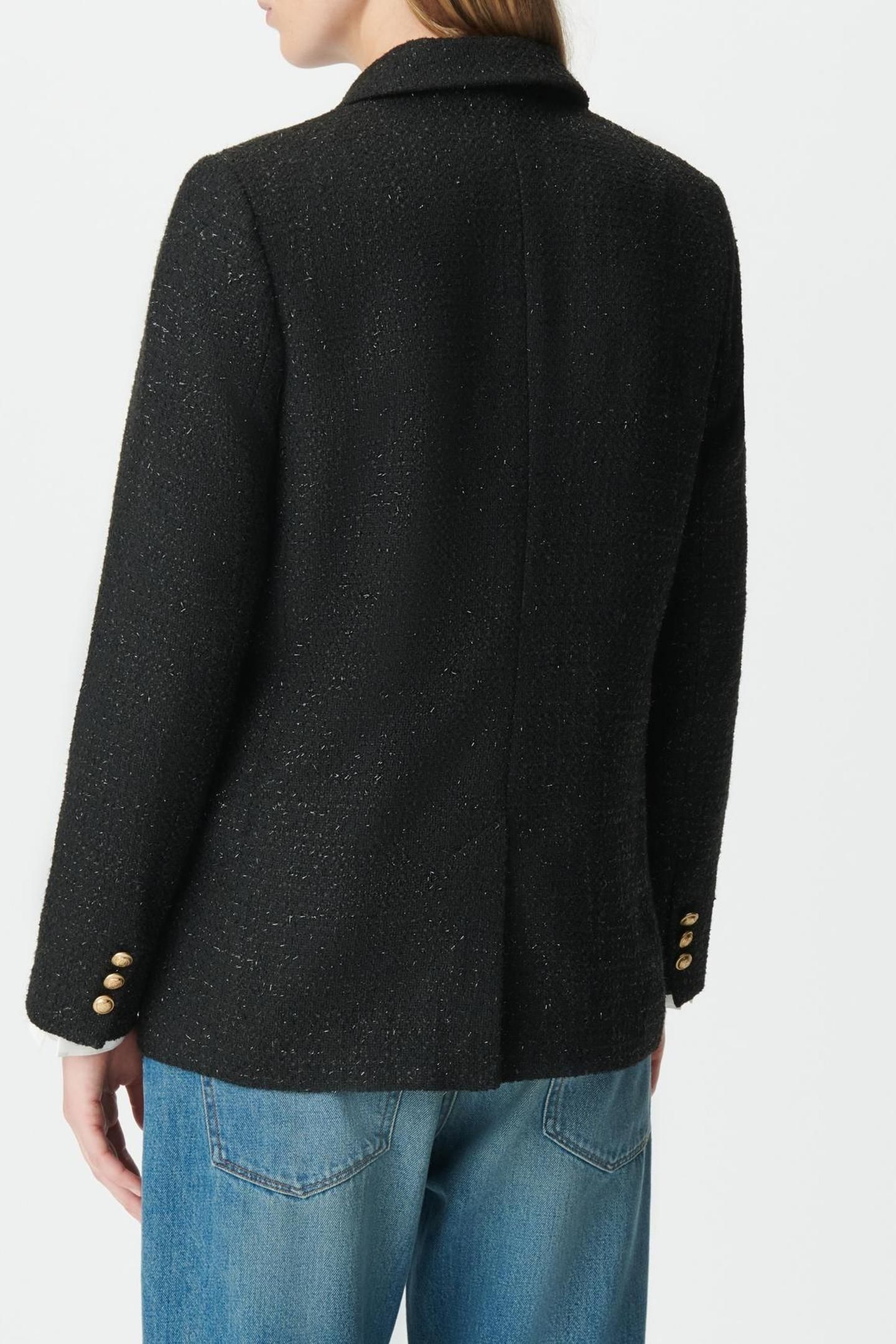 BLACK GLITTERY TWEED-STYLE SUIT JACKET 2